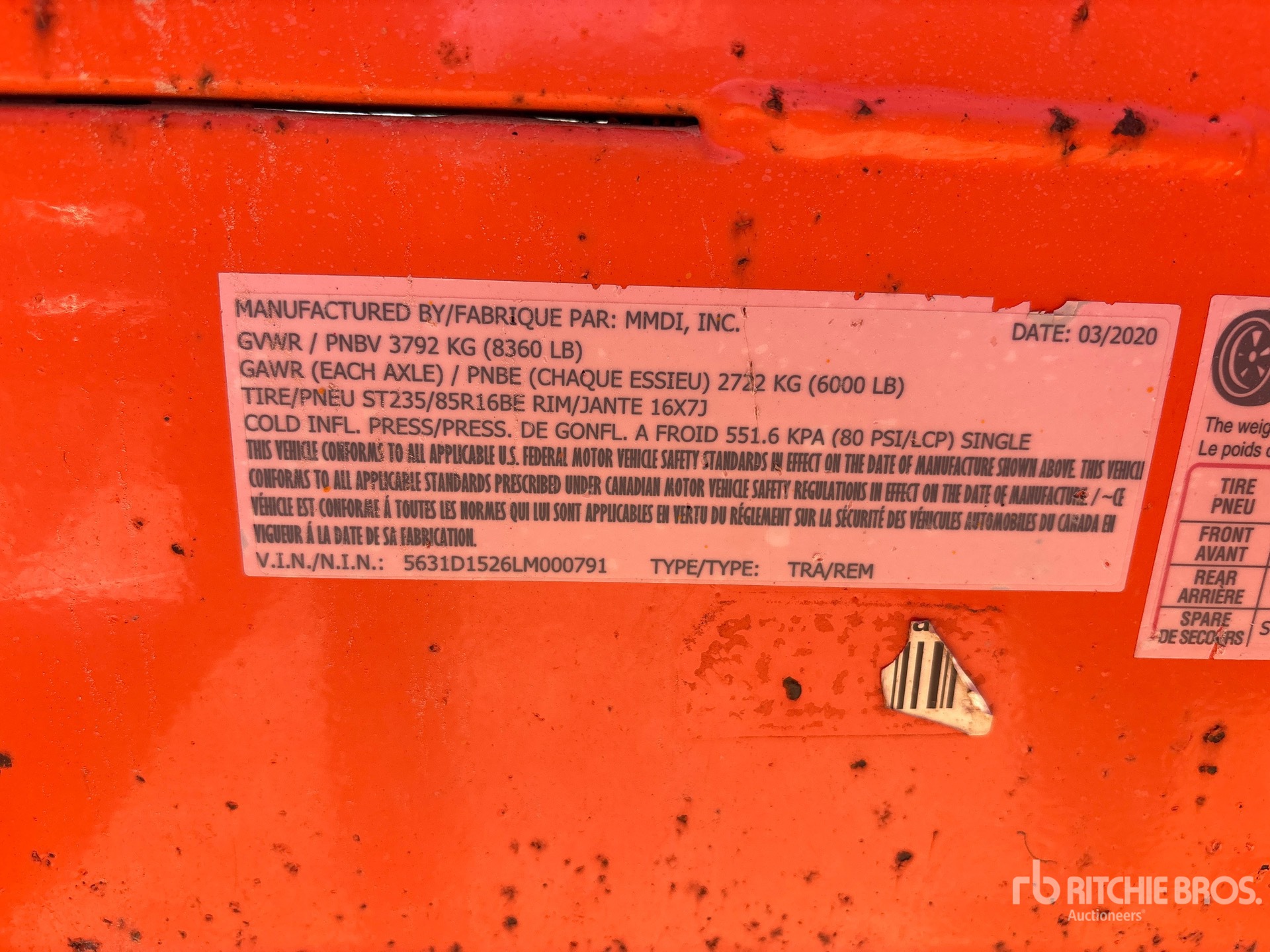 General Appearance with Serial Number / VIN