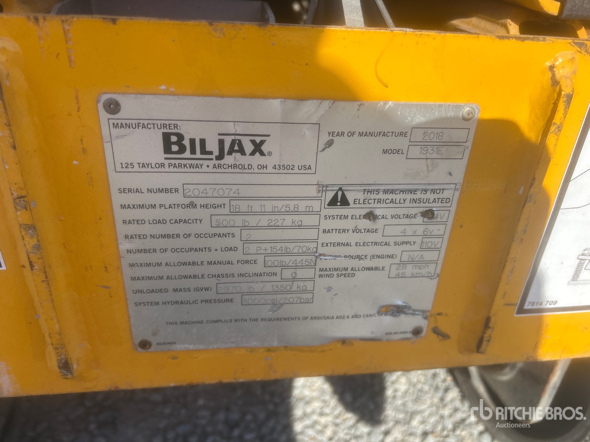 General Appearance with Serial Number / VIN