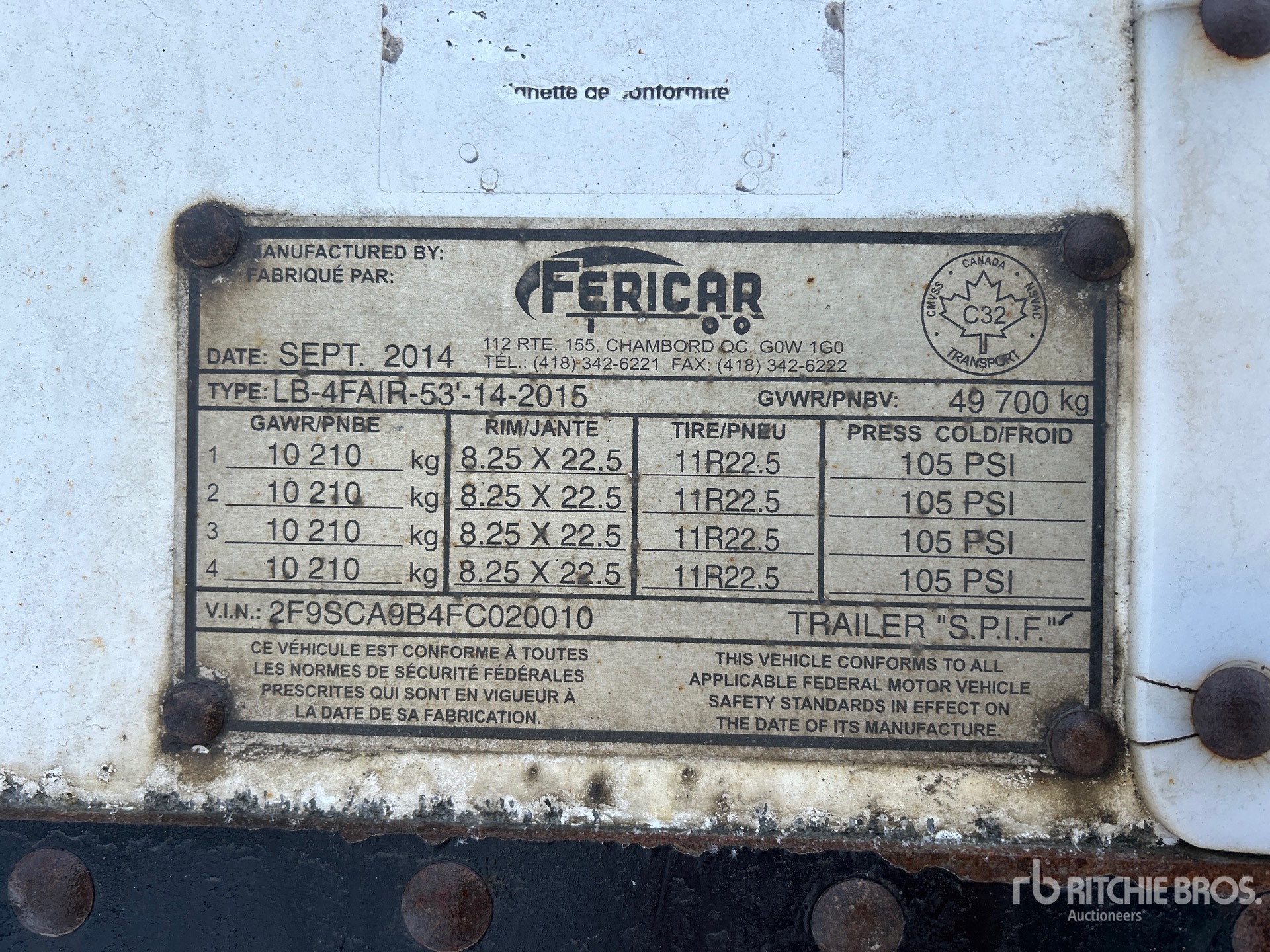General Appearance with Serial Number / VIN