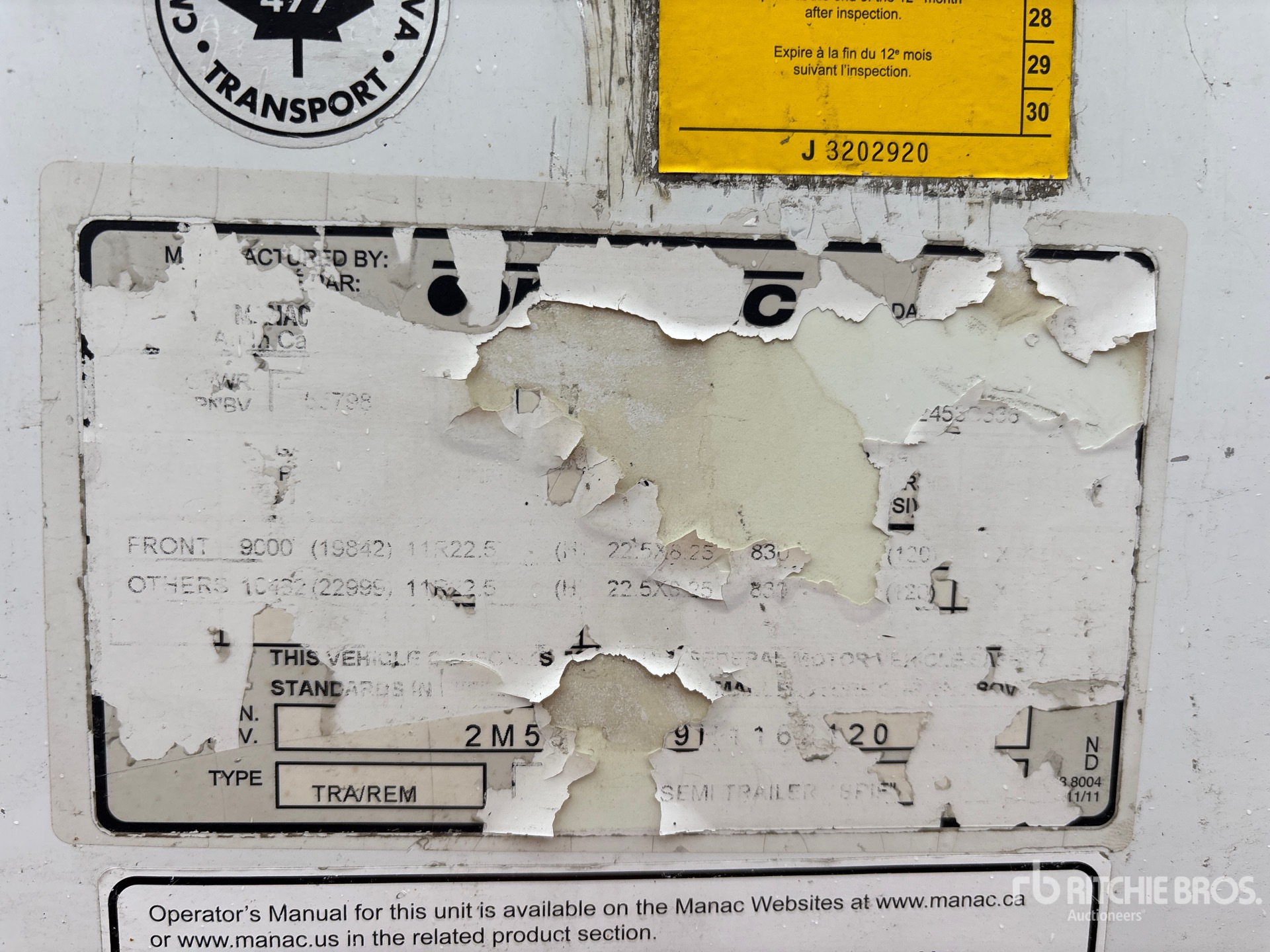 General Appearance with N.º de serie/VIN