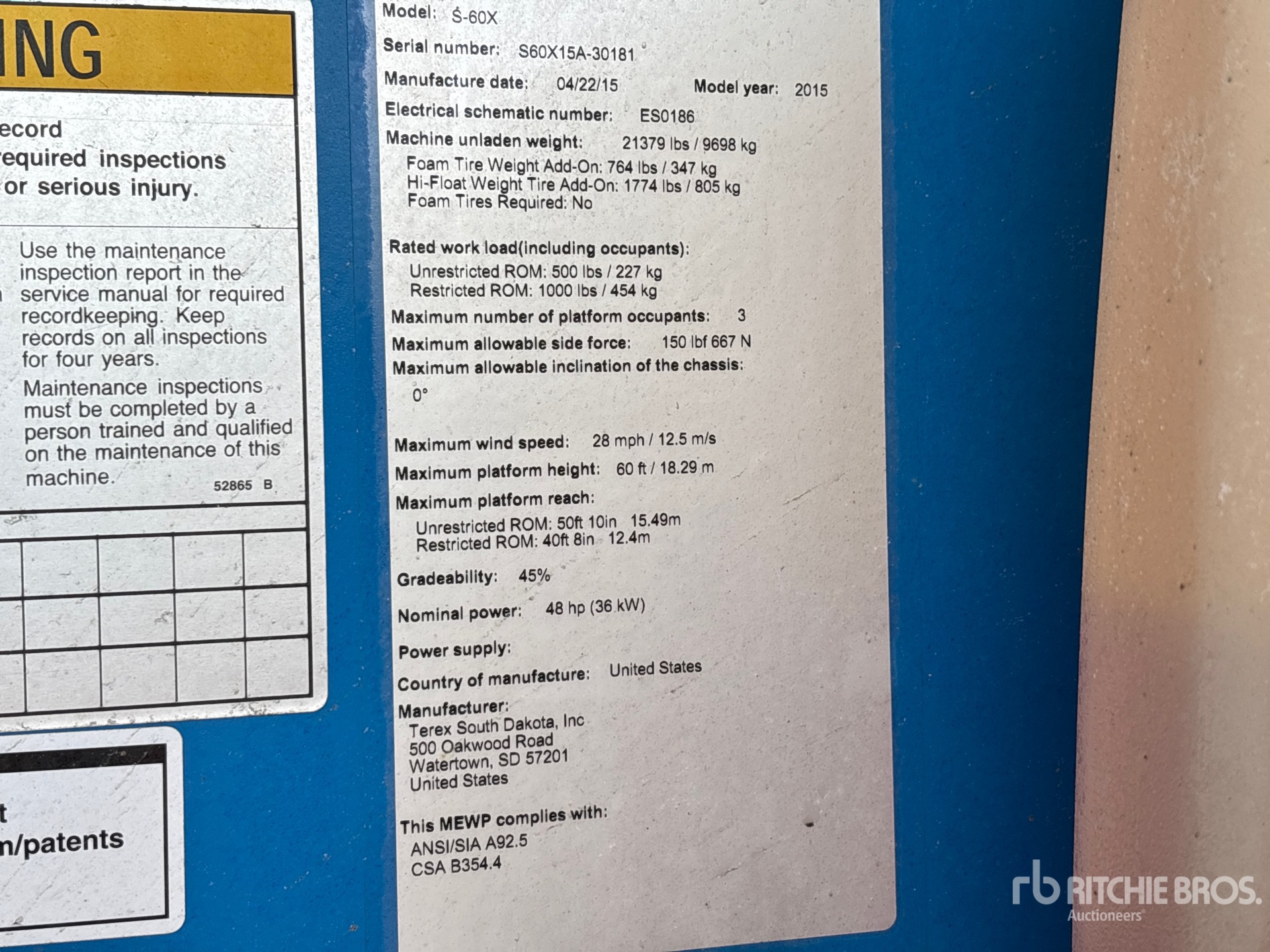 General Appearance with Serial Number / VIN