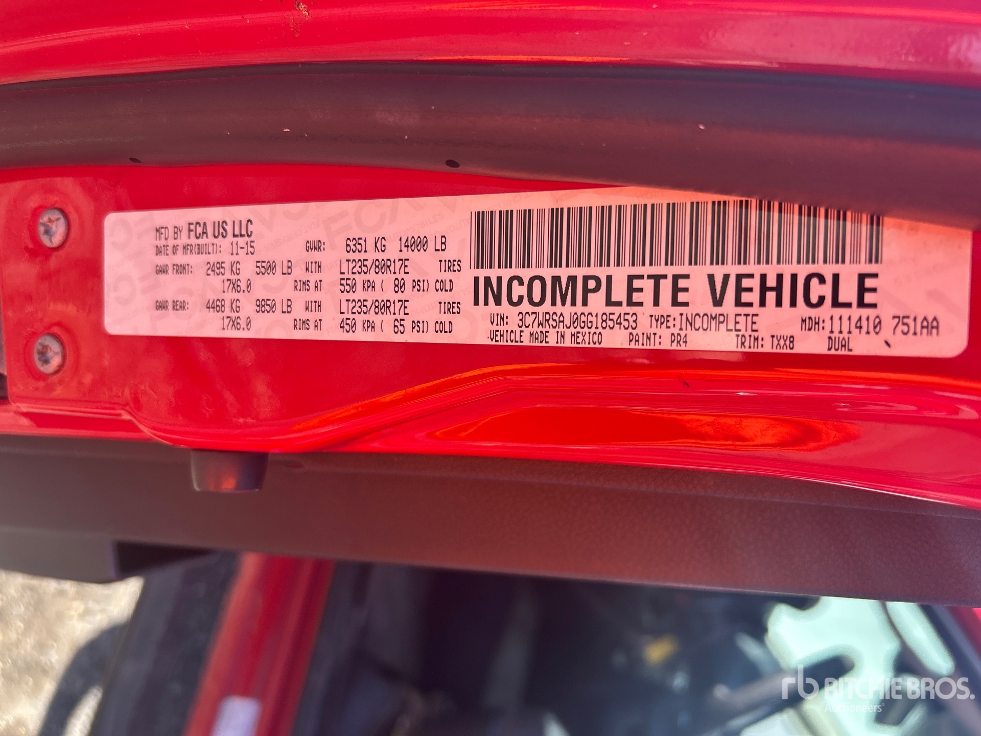 General Appearance with Serial Number / VIN