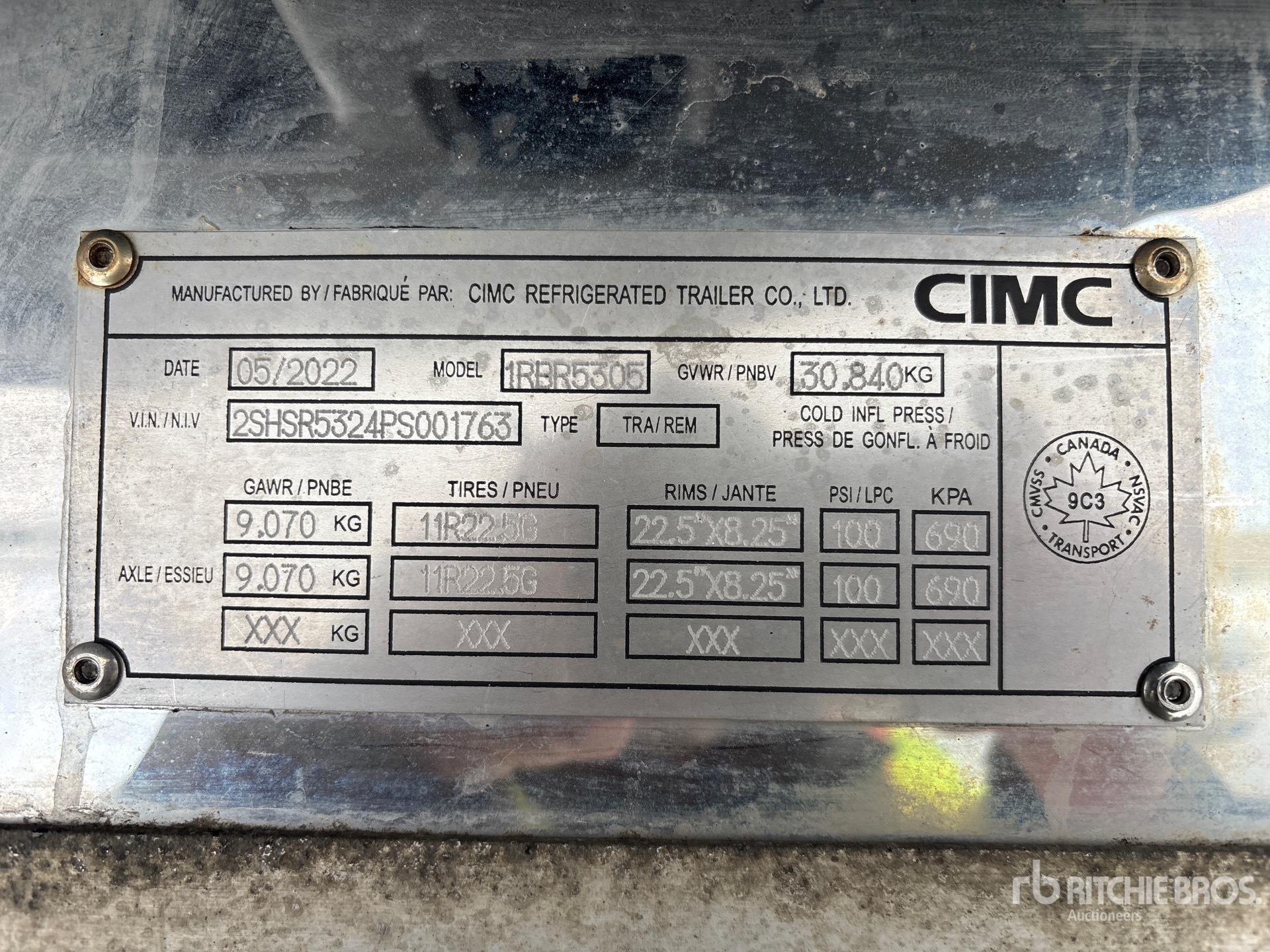 General Appearance with Serial Number / VIN