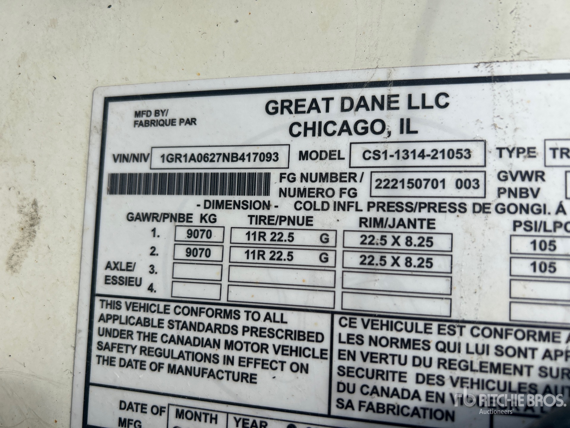 2022 Great Dane 53 FT X 102 IN T/A HEATED