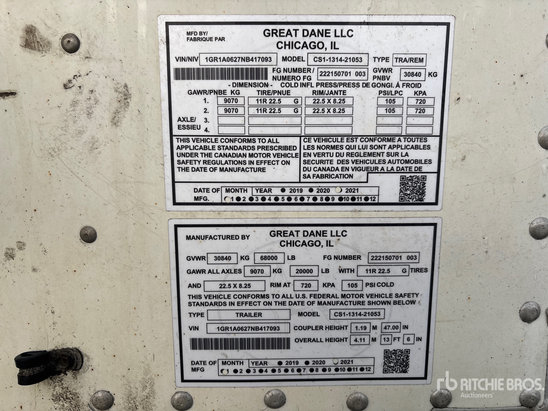 2022 Great Dane 53 FT X 102 IN T/A HEATED
