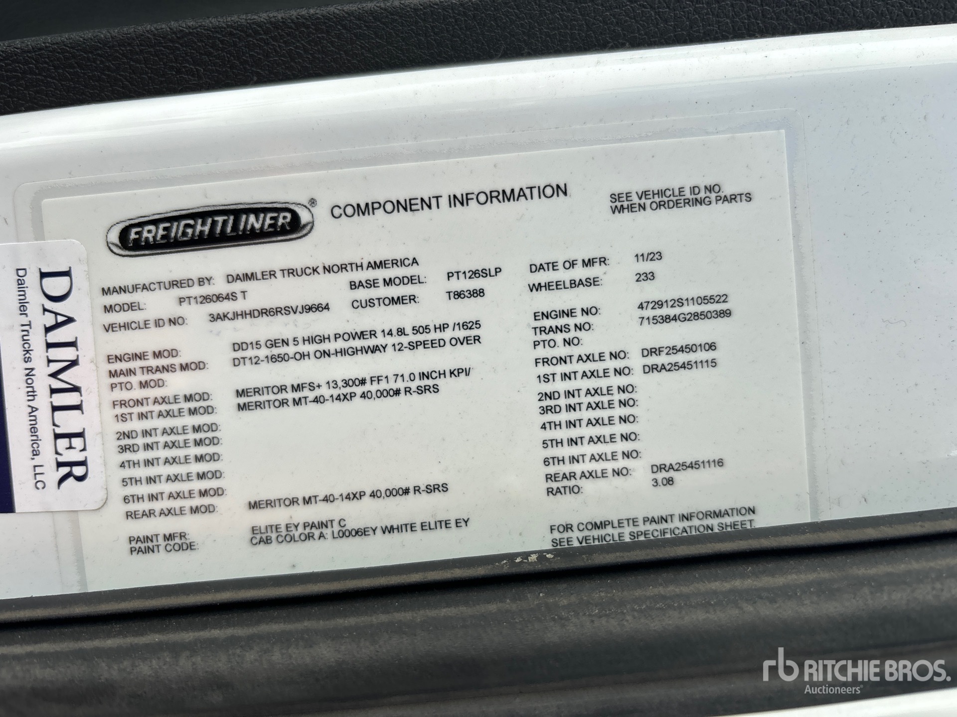 General Appearance with Serial Number / VIN