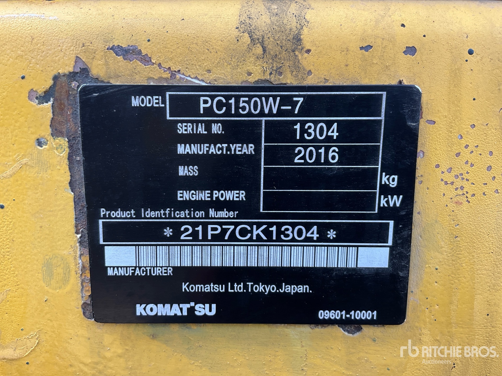 2016 Komatsu PC150W-7