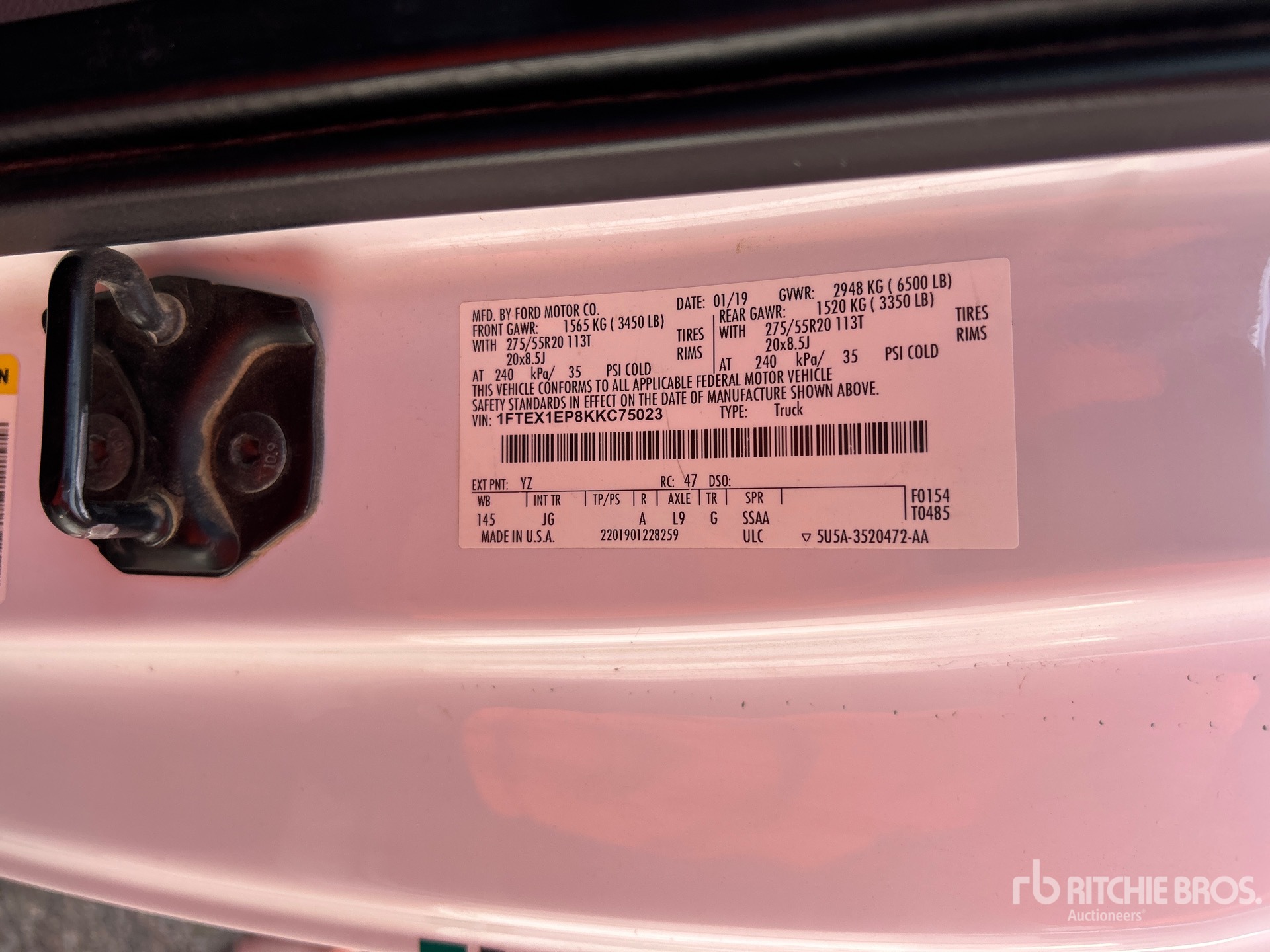 General Appearance with Serial Number / VIN