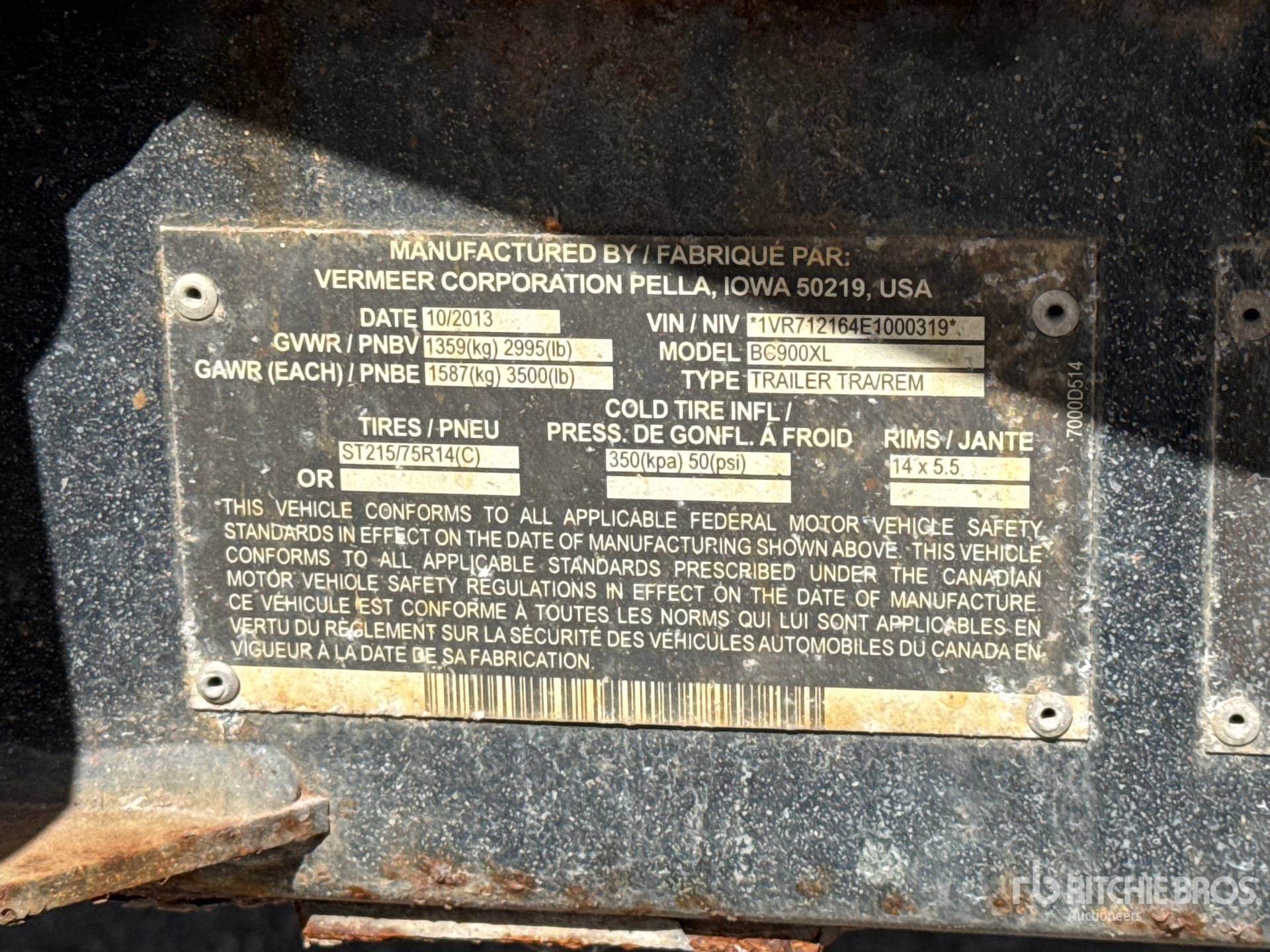 General Appearance with N.º de serie/VIN