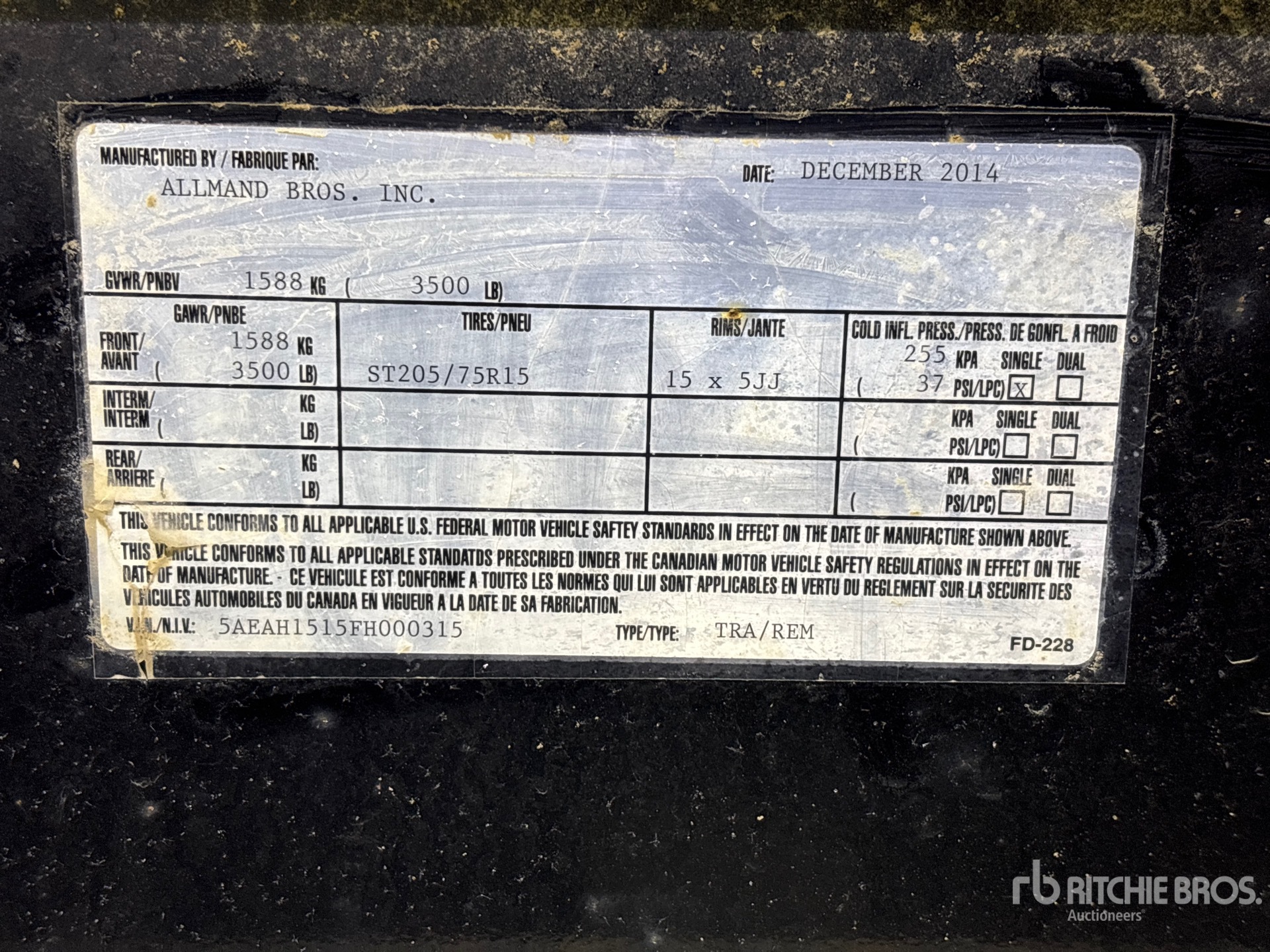 General Appearance with N.º de serie/VIN