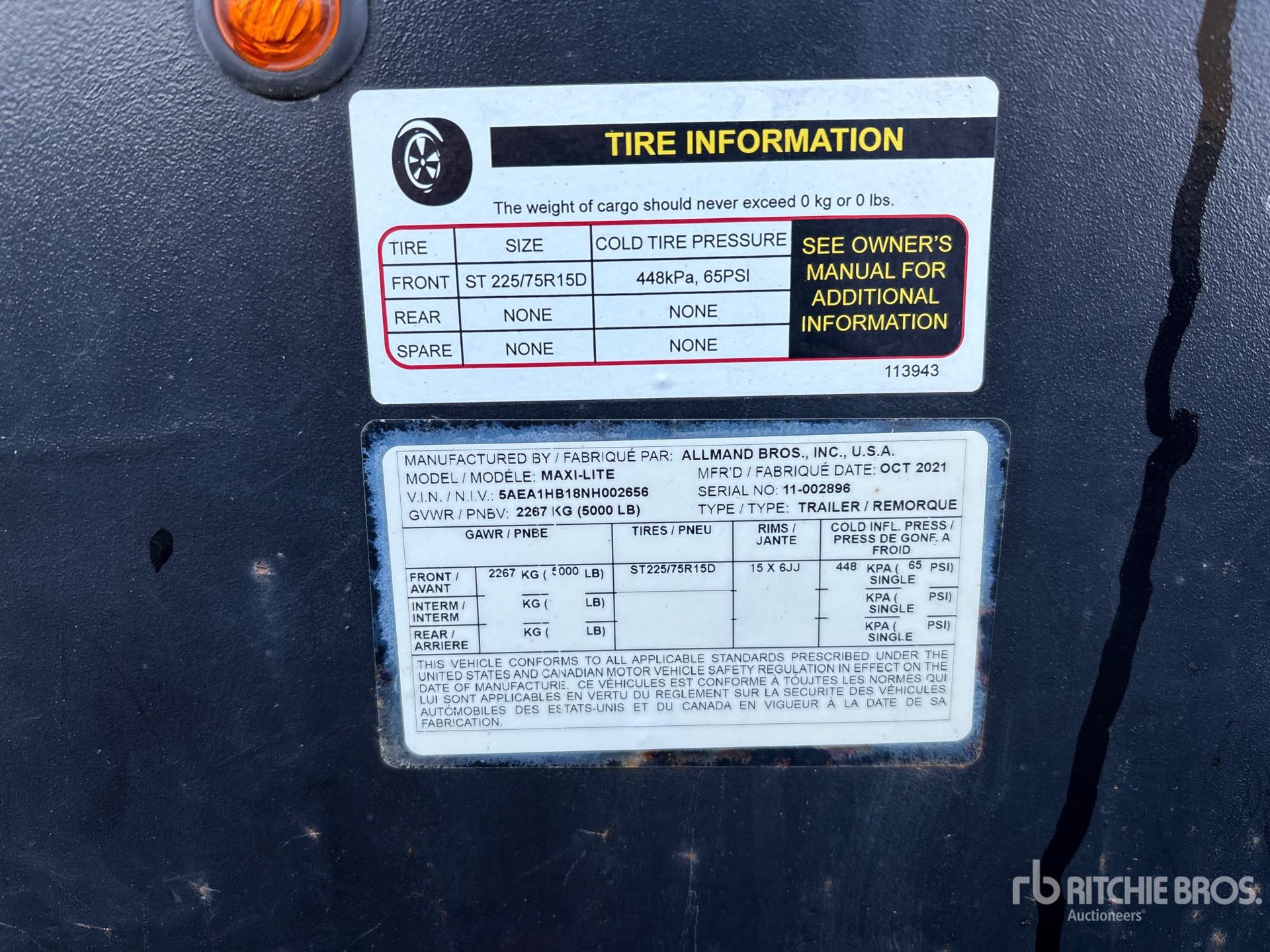 General Appearance with Serial Number / VIN