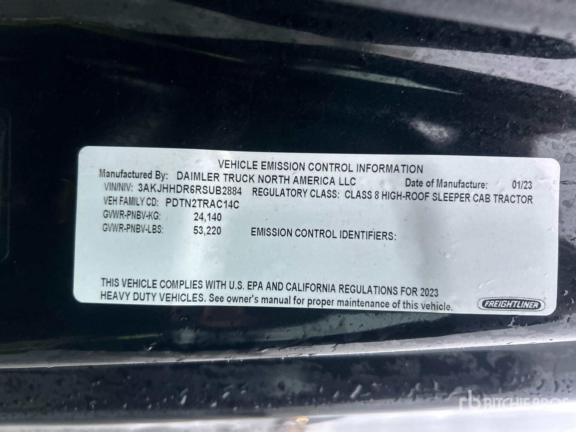 General Appearance with Serial Number / VIN