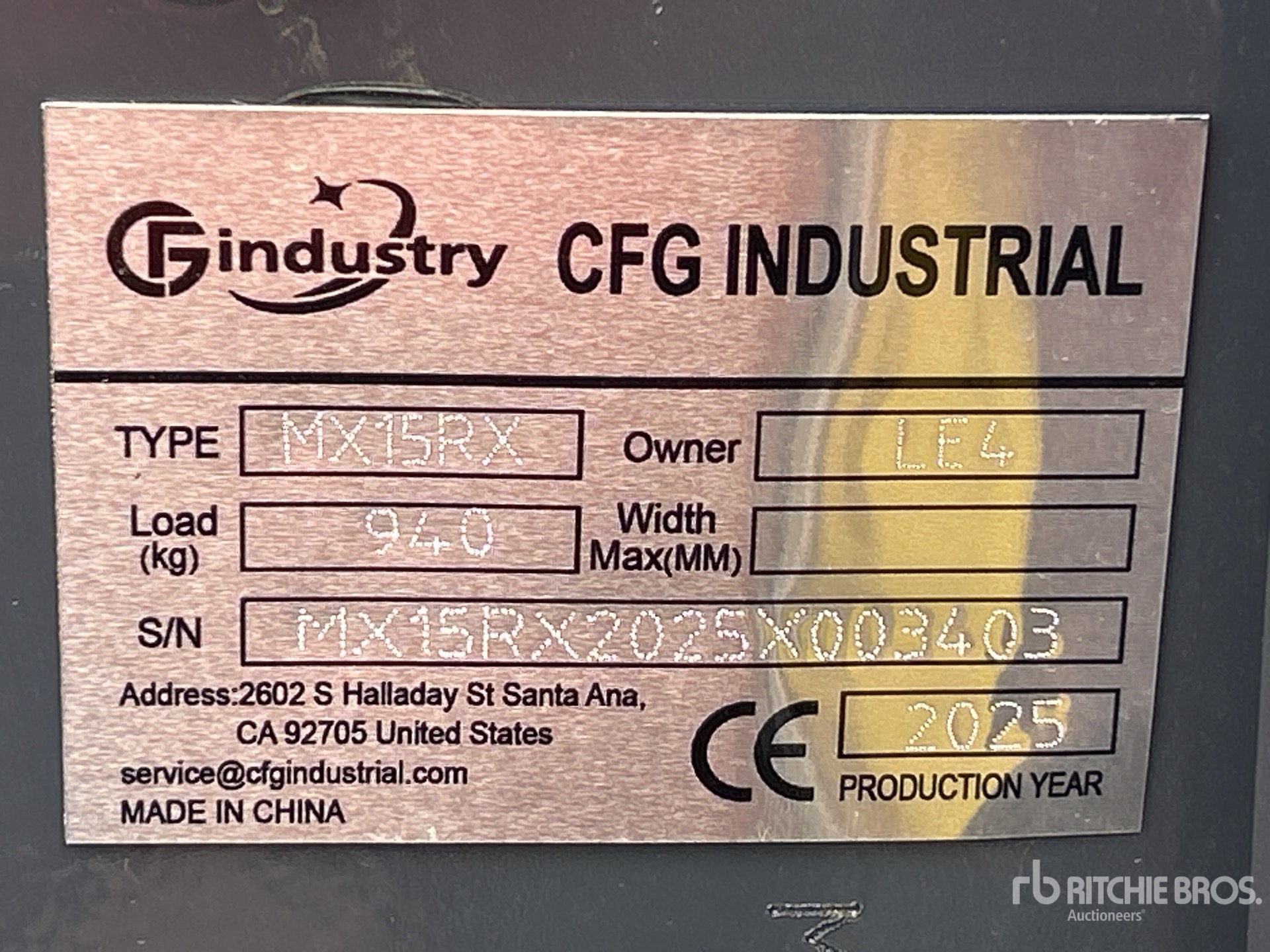 General Appearance with Serial Number / VIN