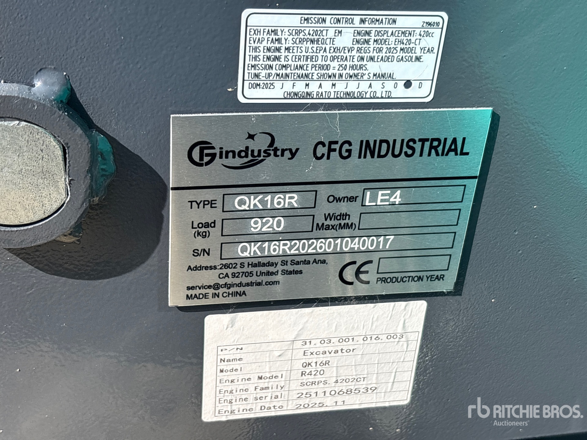 General Appearance with Serial Number / VIN