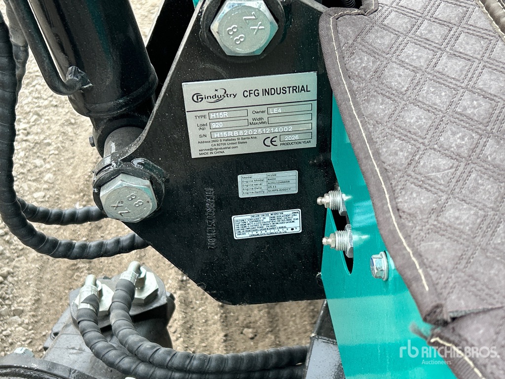 2026 CFG H15R Mini Excavator (Unused) | Ritchie Bros. Auctioneers