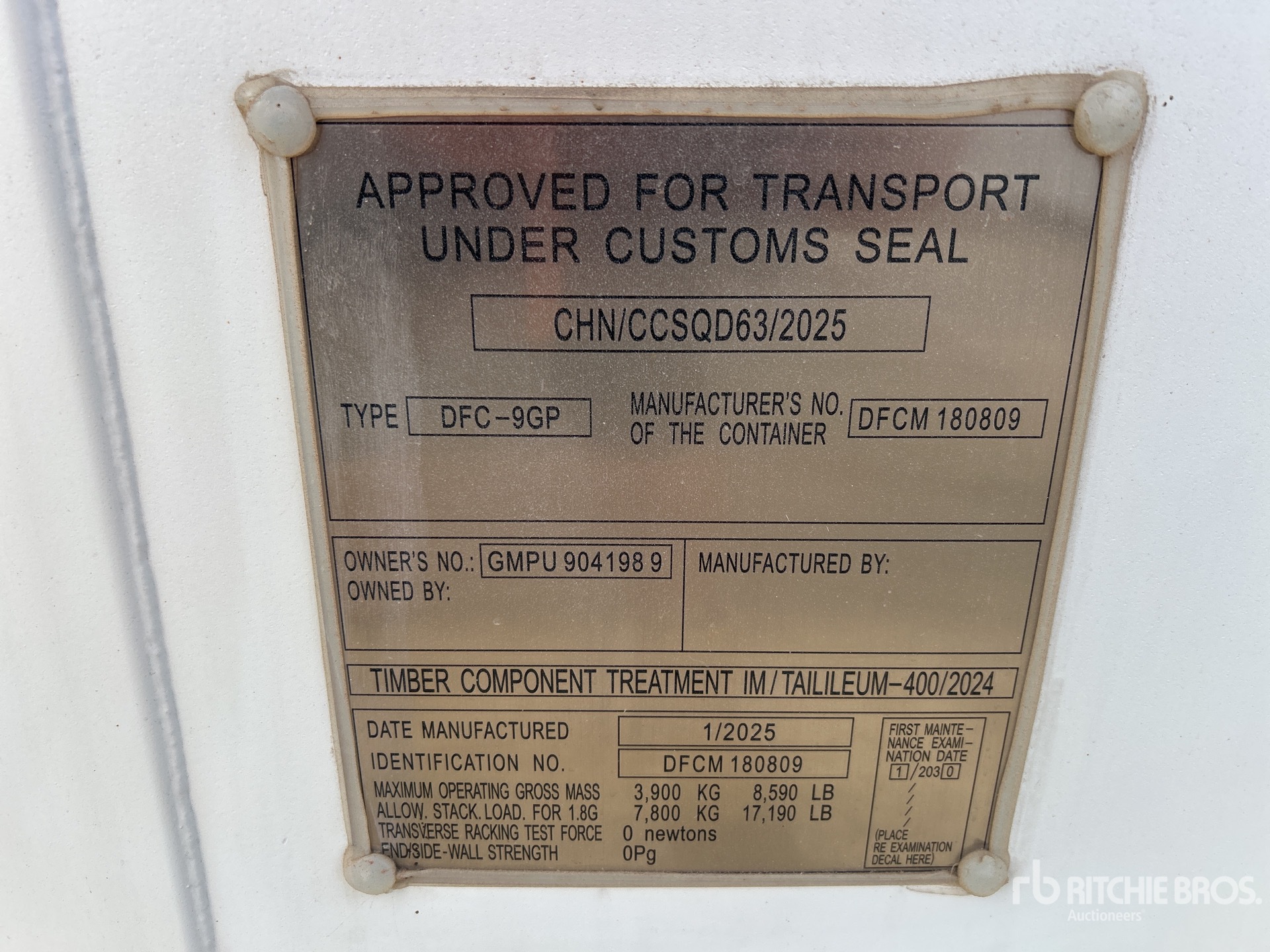 General Appearance with Serial Number / VIN