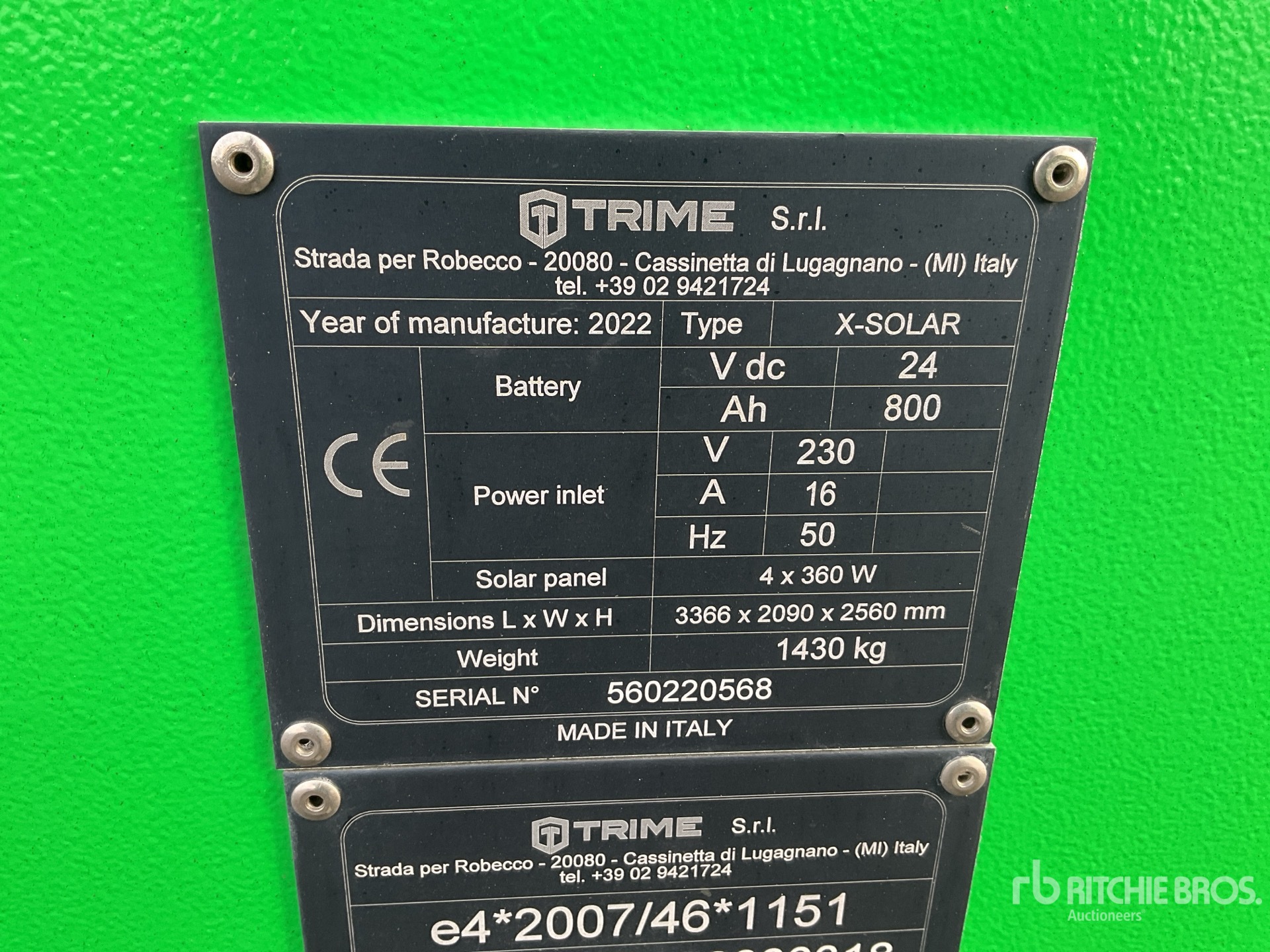 General Appearance with Serial Number / VIN