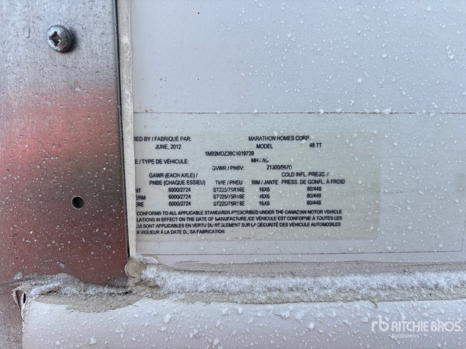 General Appearance with N.º de serie/VIN