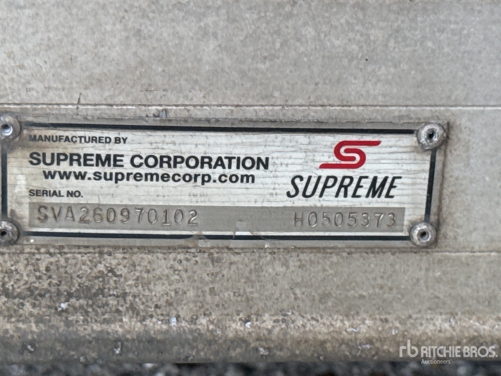 General Appearance with Serial Number / VIN