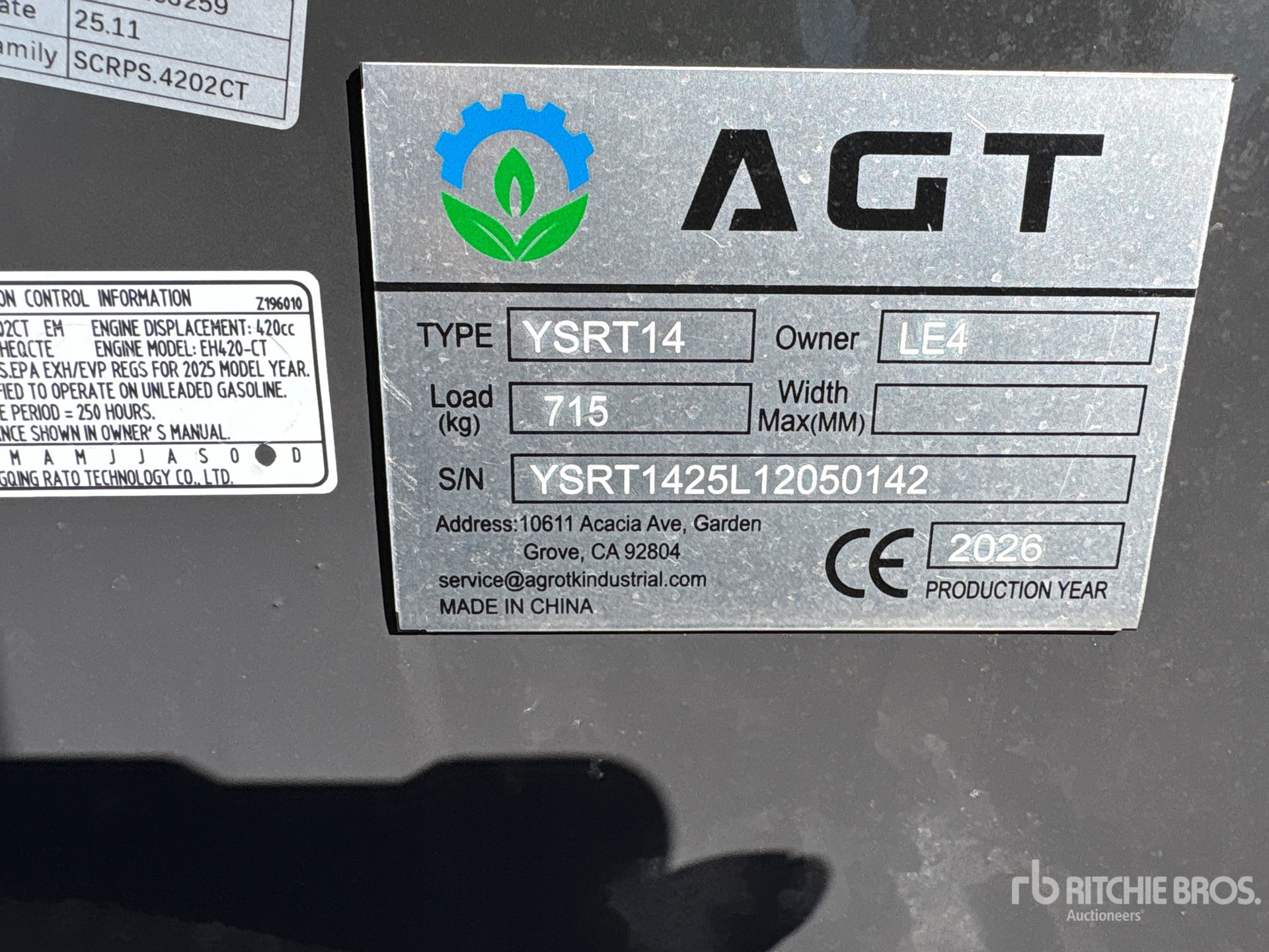 General Appearance with Serial Number / VIN