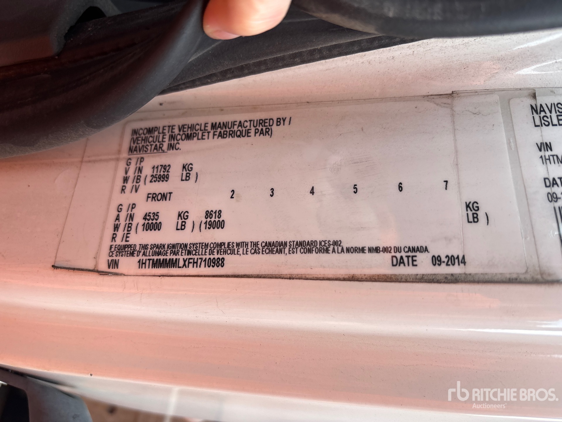 General Appearance with N.º de serie/VIN