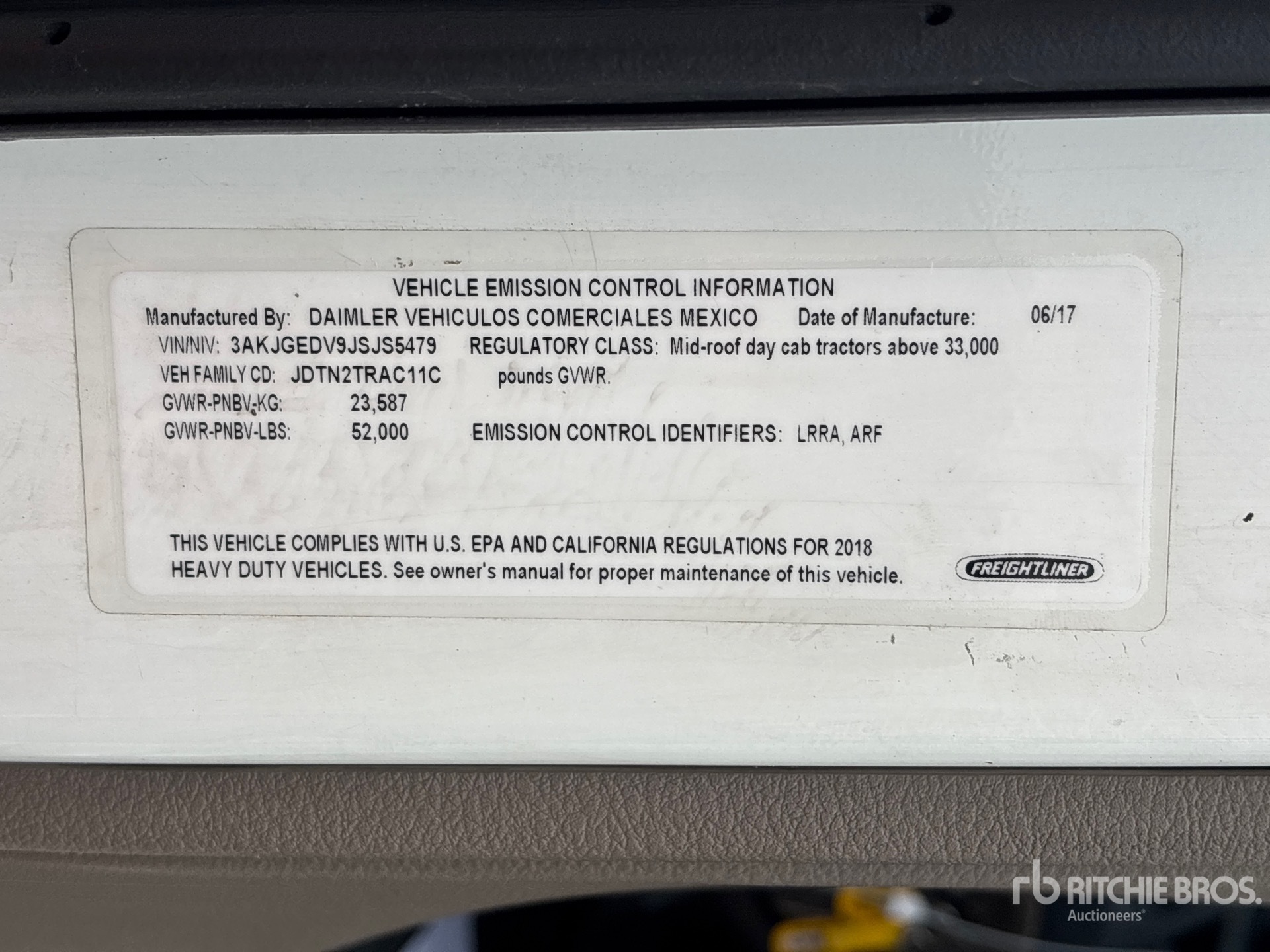 General Appearance with Serial Number / VIN