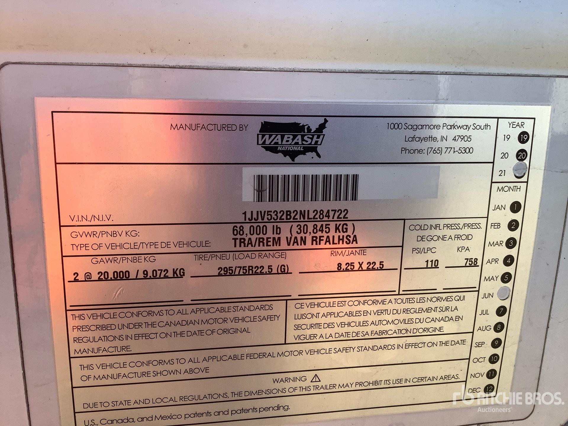 General Appearance with Serial Number / VIN