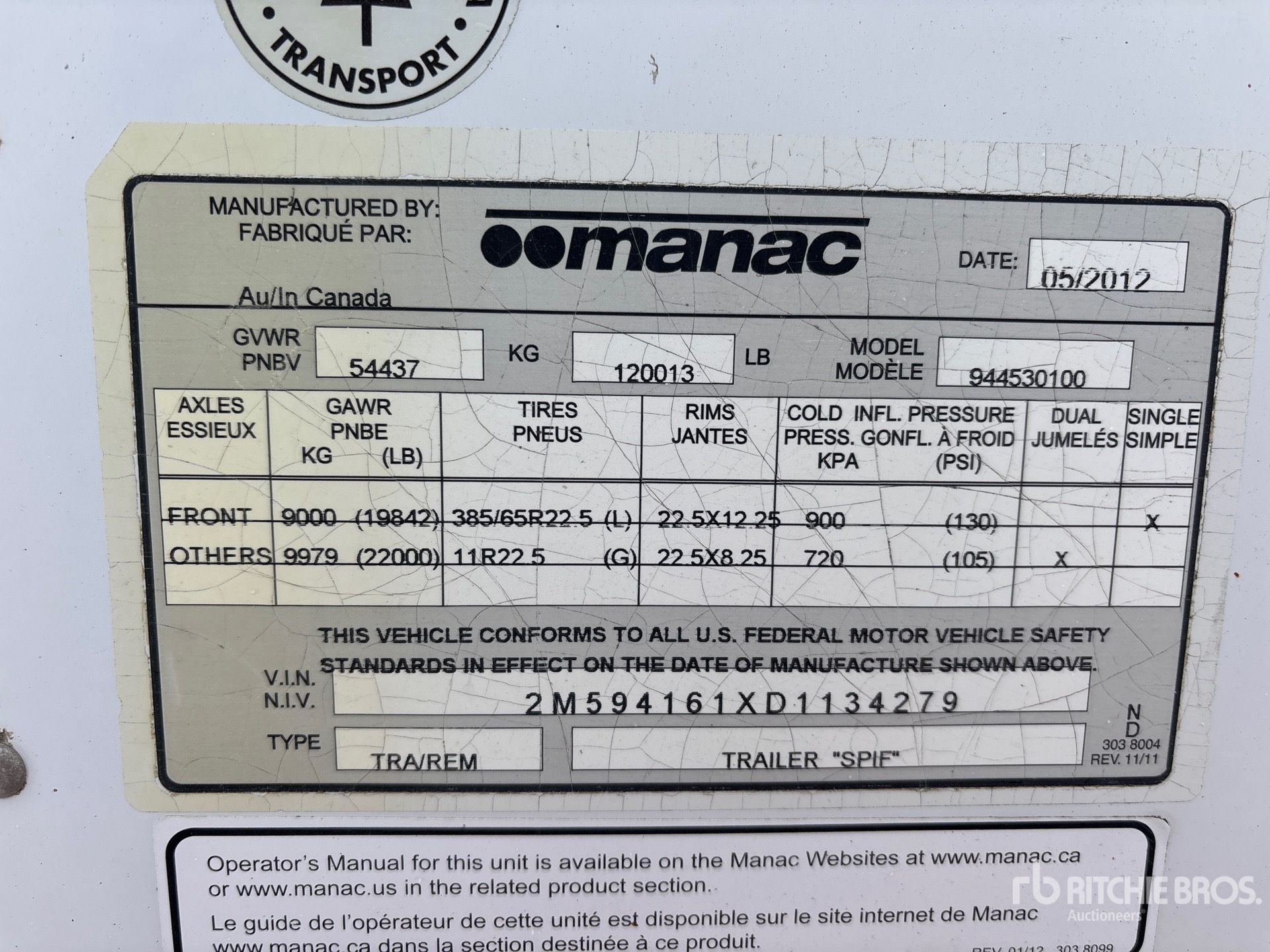 General Appearance with Numer seryjny/numer identyfikacyjny pojazdu