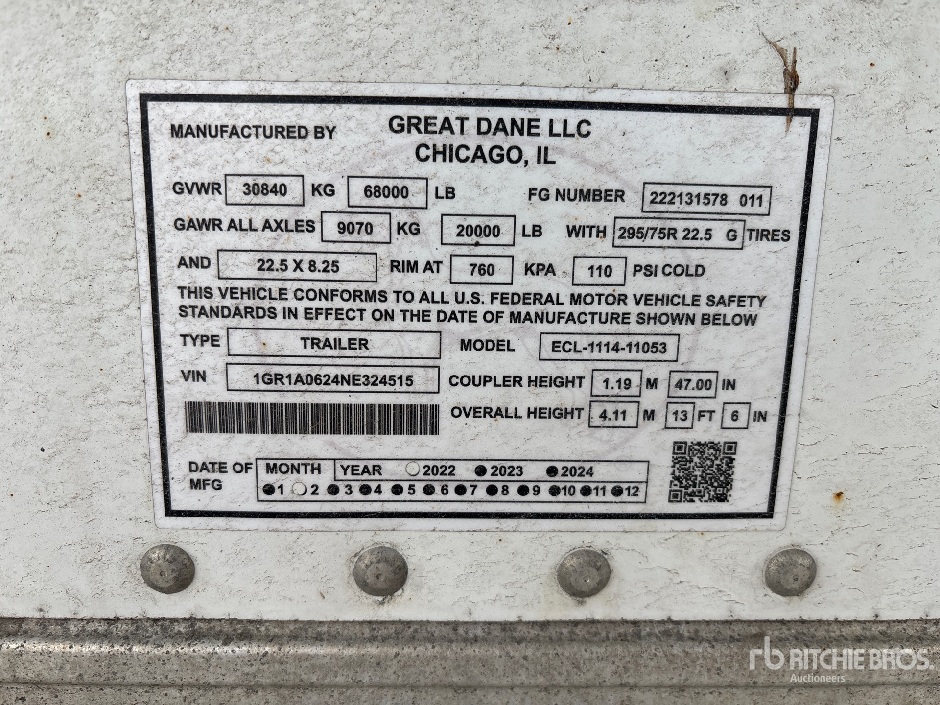 General Appearance with Numer seryjny/numer identyfikacyjny pojazdu