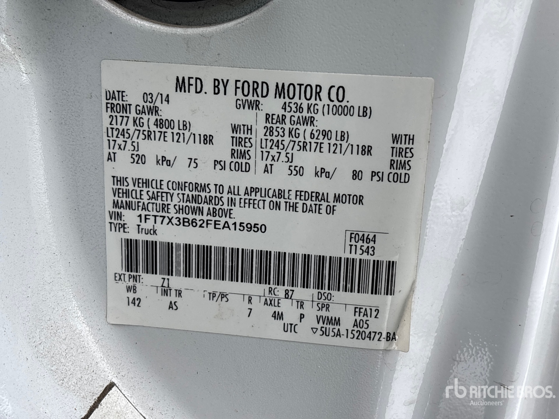 General Appearance with N.º de serie/VIN