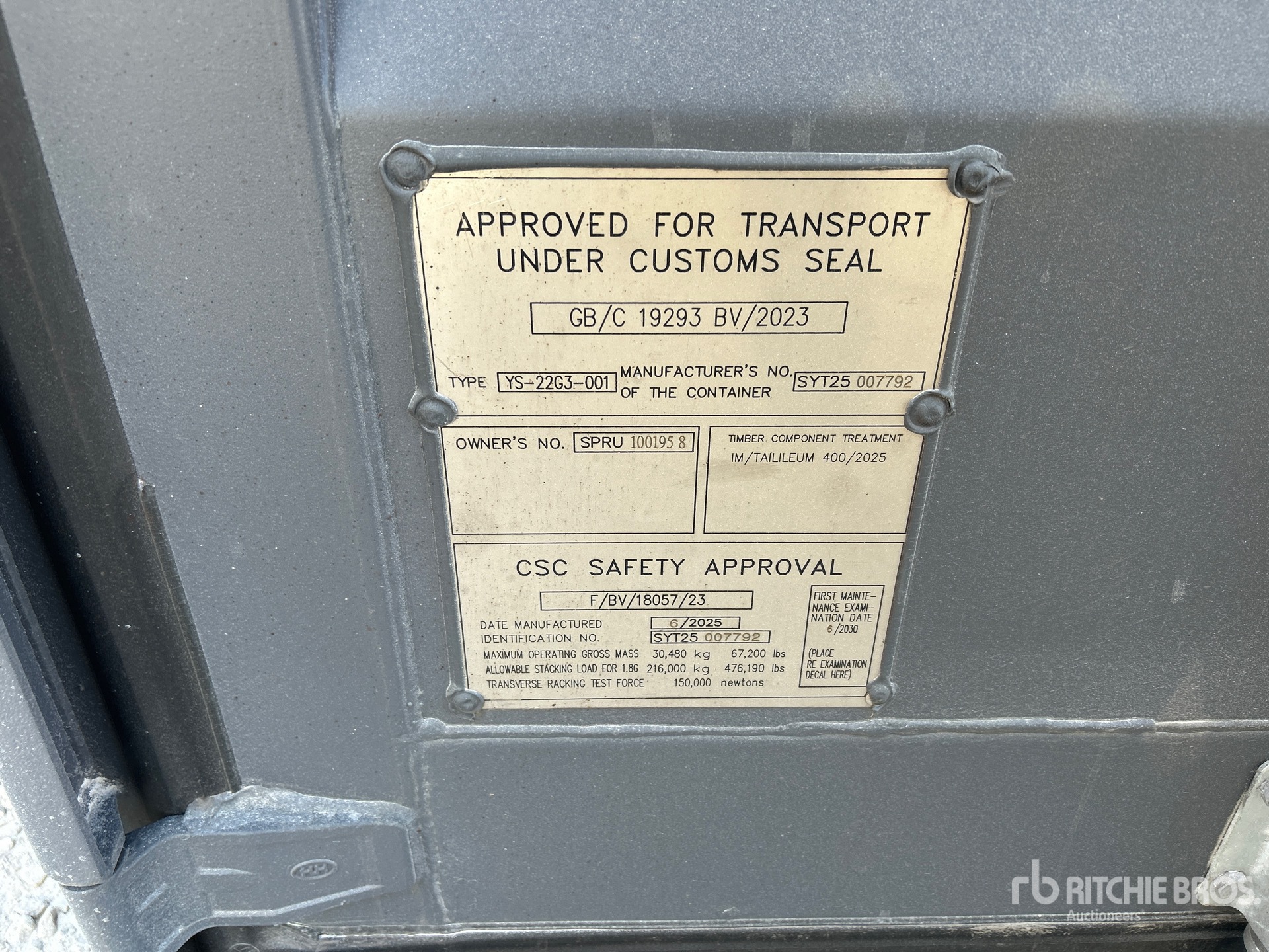 General Appearance with Serial Number / VIN