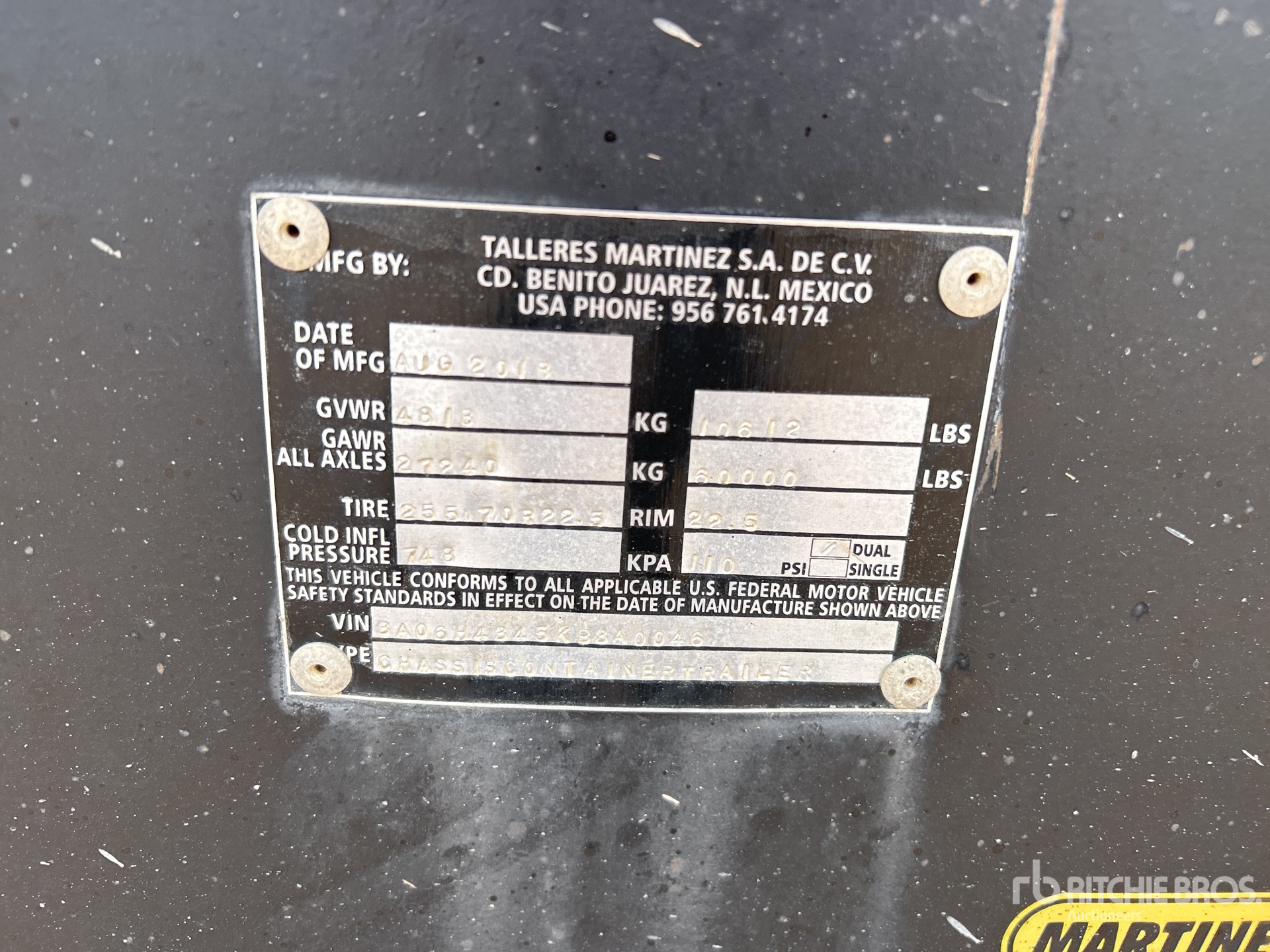 General Appearance with Serial Number / VIN