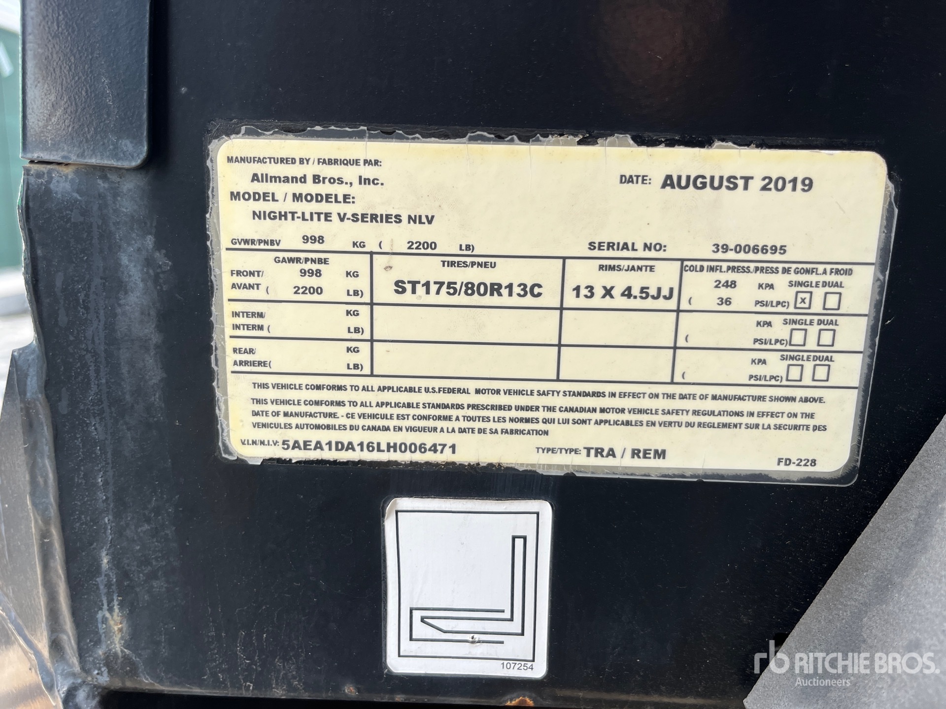 General Appearance with Serial Number / VIN