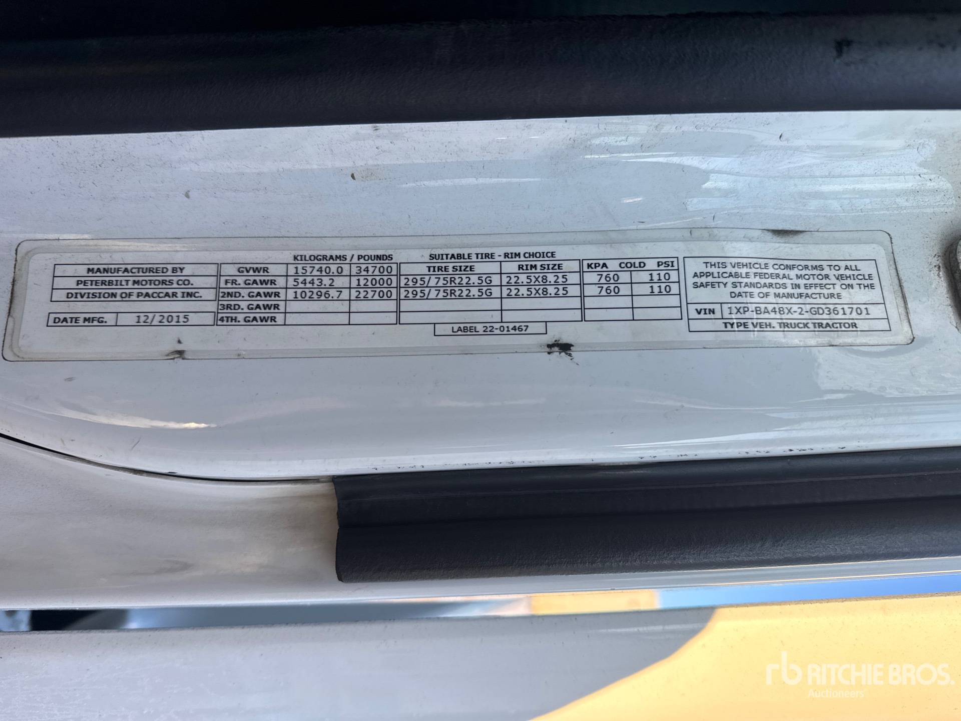 General Appearance with N.º de serie/VIN