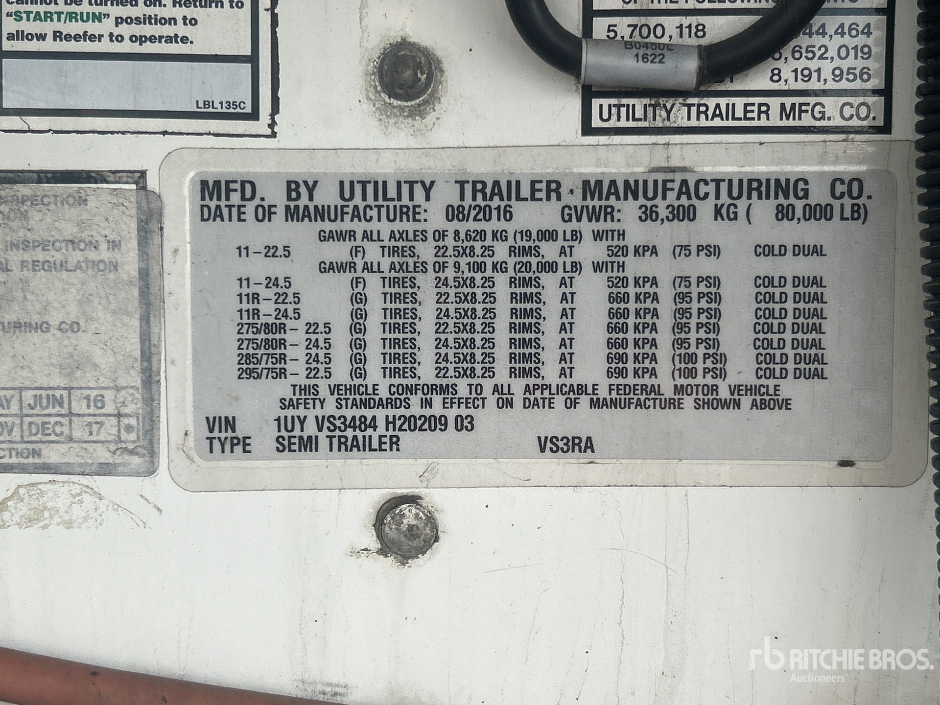 General Appearance with Serial Number / VIN