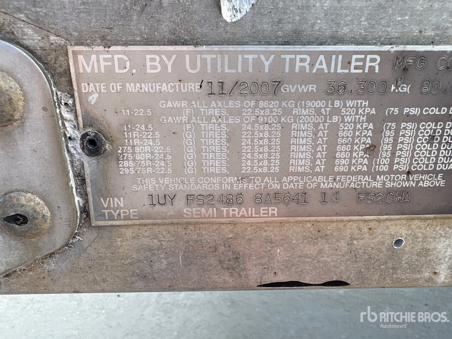 General Appearance with Serial Number / VIN