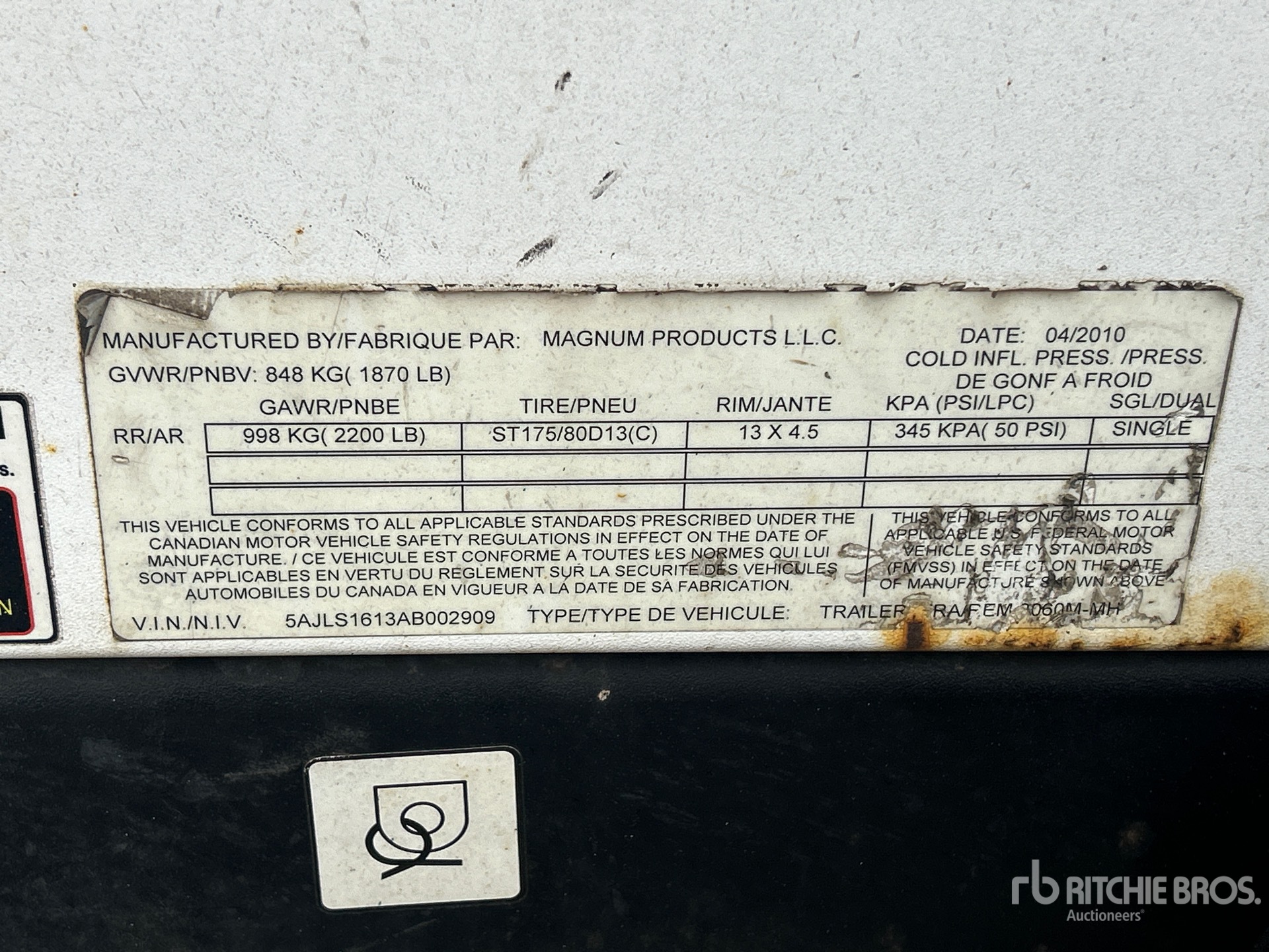 General Appearance with Serial Number / VIN