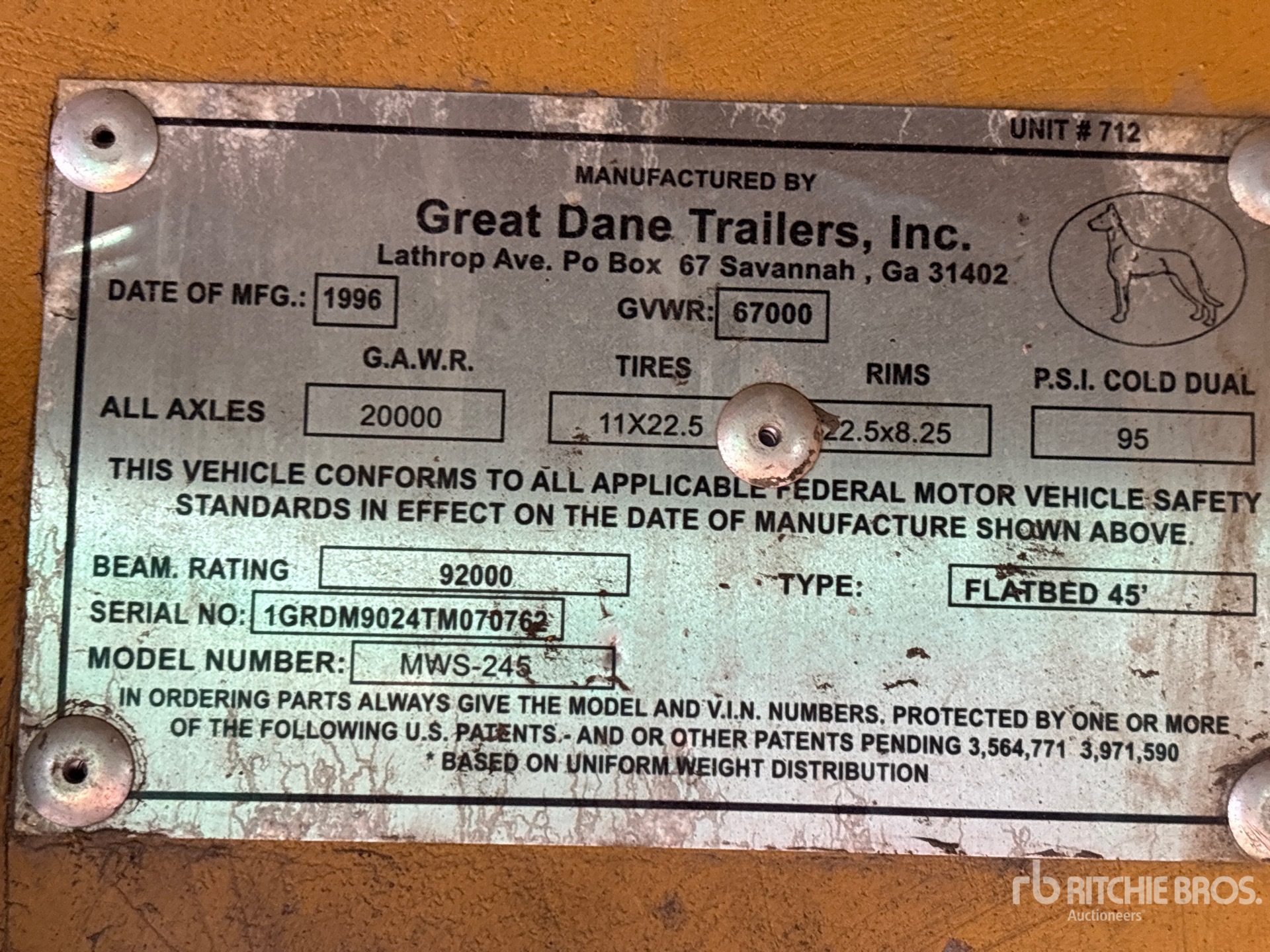 General Appearance with Numer seryjny/numer identyfikacyjny pojazdu