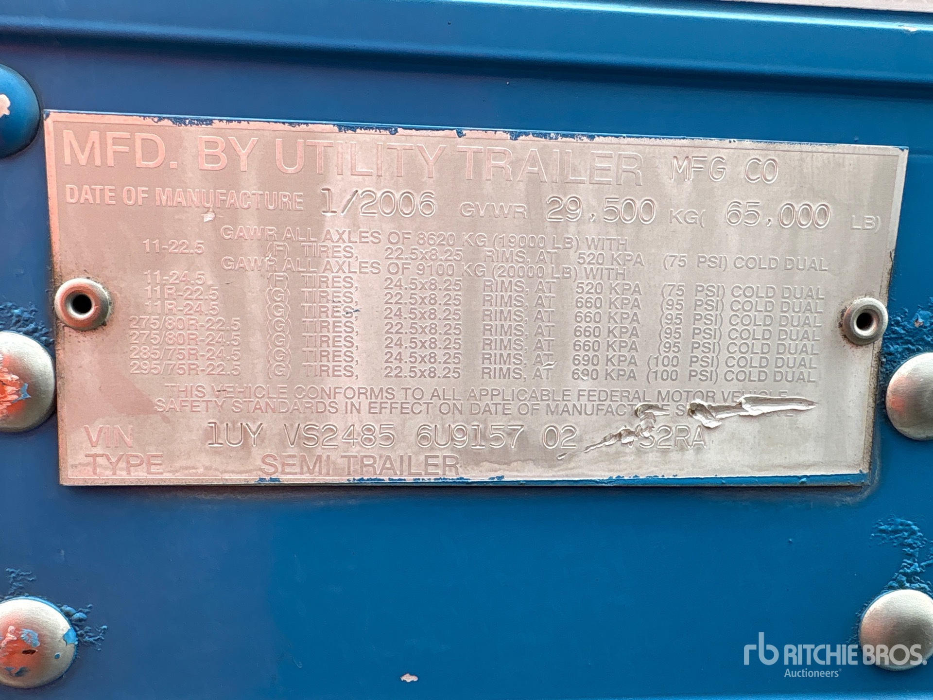 General Appearance with Serial Number / VIN