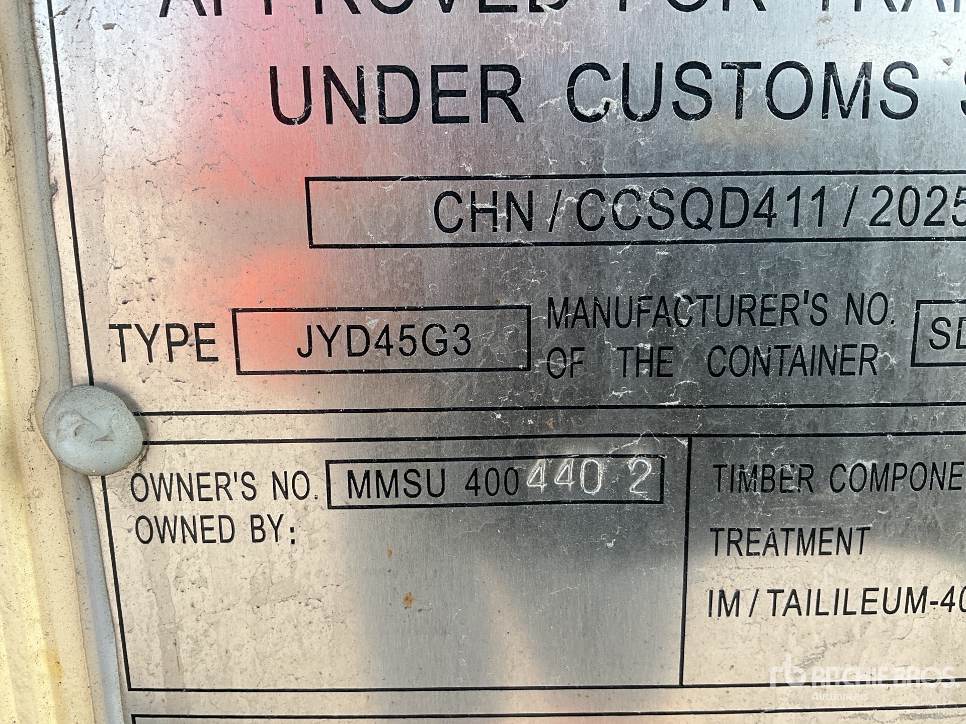 General Appearance with Serial Number / VIN