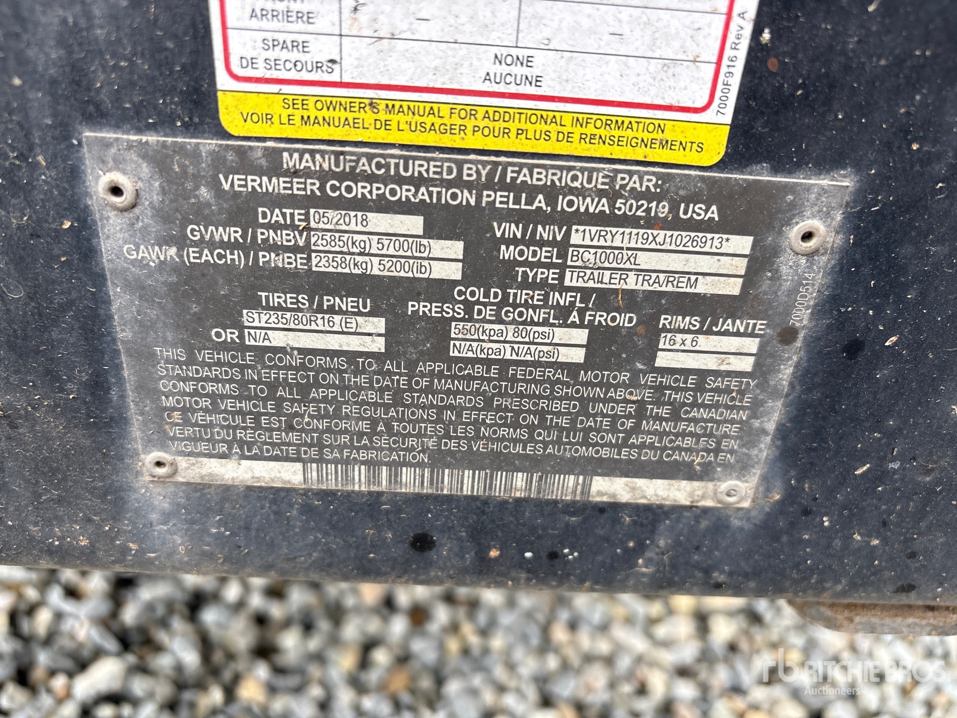 General Appearance with Serial Number / VIN