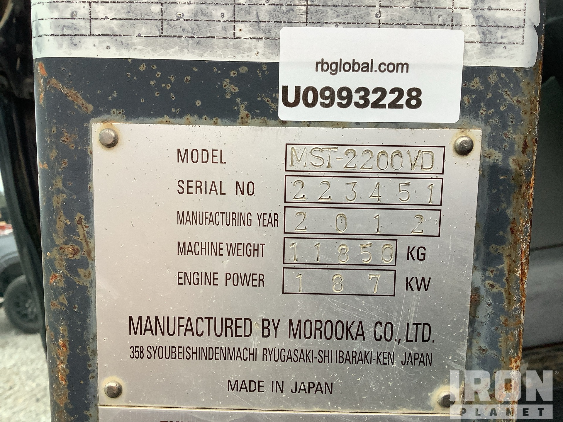 General Appearance with Serial Number / VIN