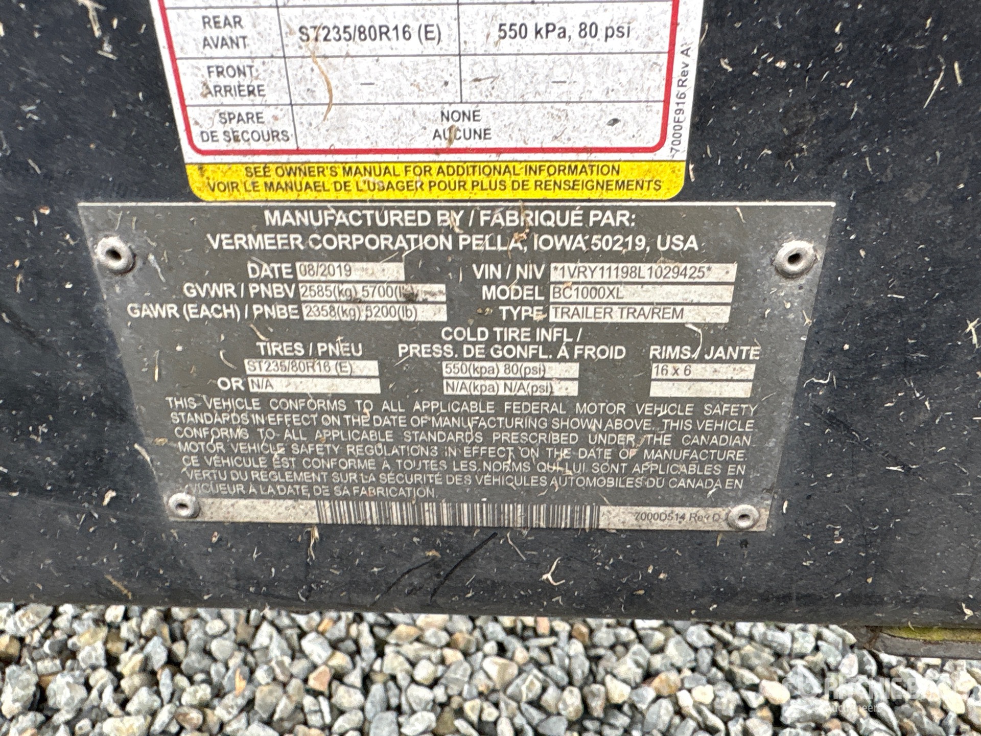 General Appearance with Serial Number / VIN