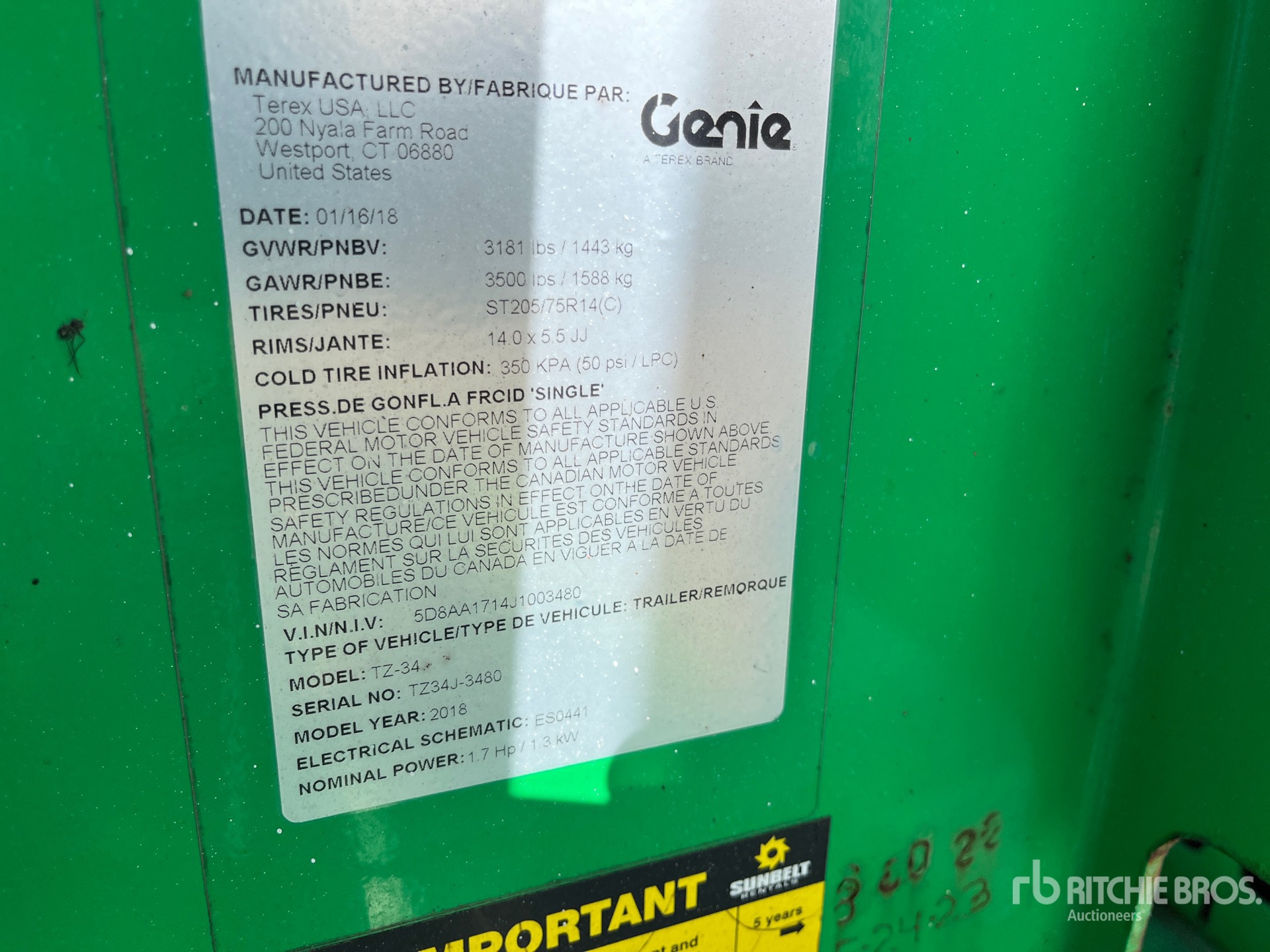 General Appearance with Numero seriale/numero d’identificazione del veicolo (VIN)