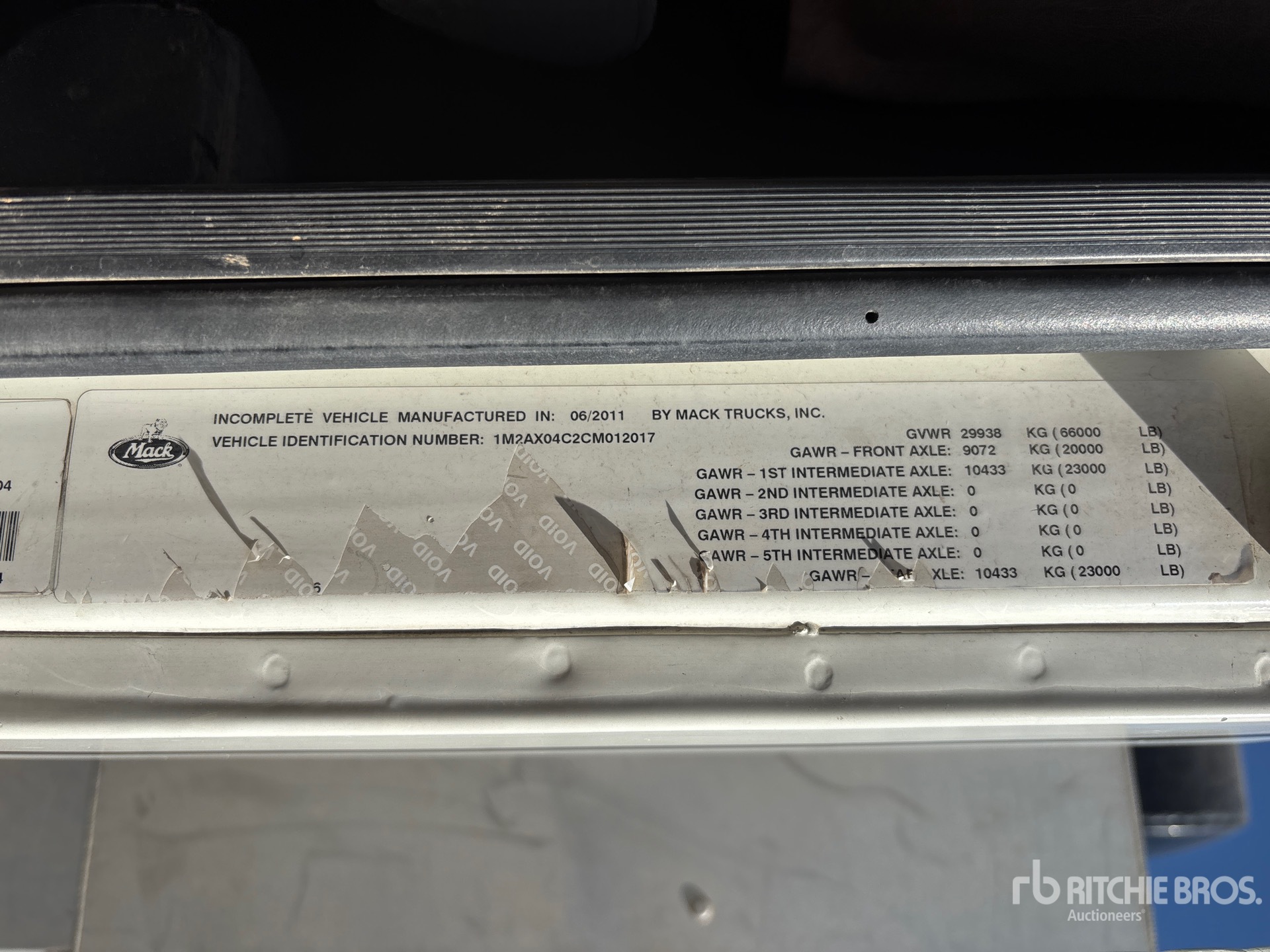 General Appearance with N.º de serie/VIN