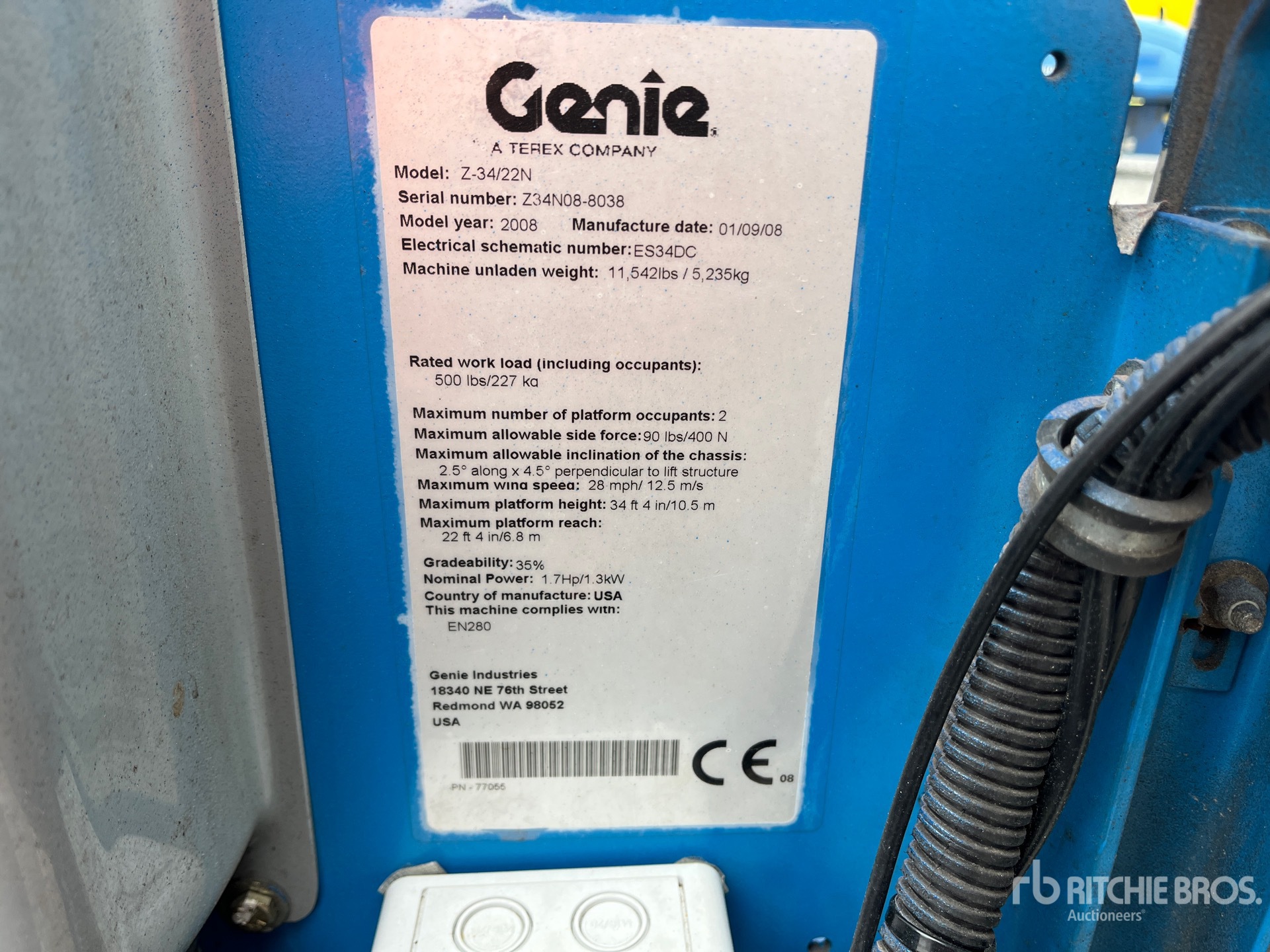 General Appearance with Serial Number / VIN