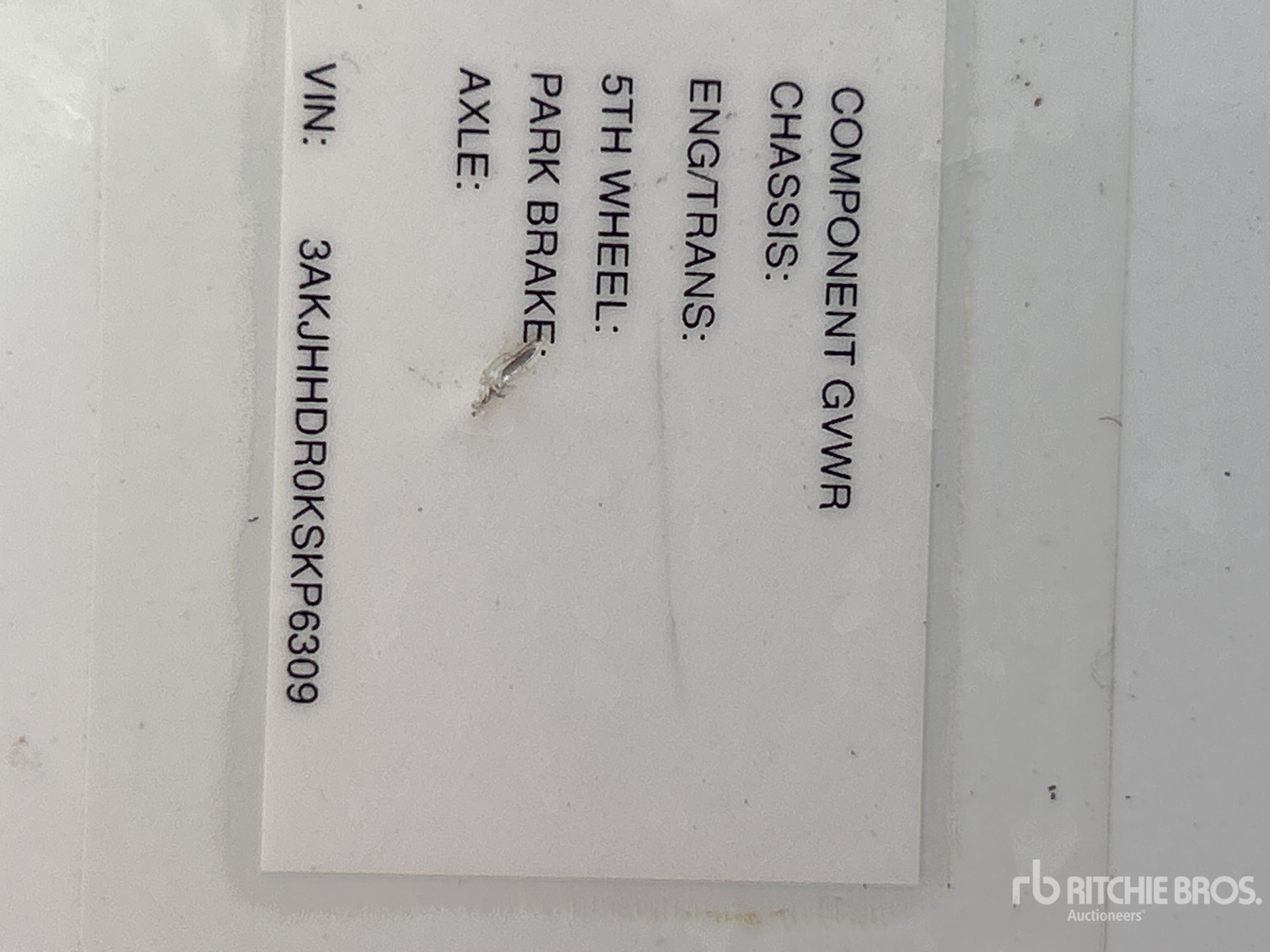 General Appearance with N.º de serie/VIN