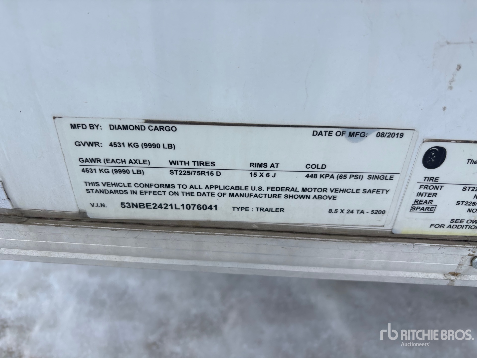 General Appearance with N.º de serie/VIN