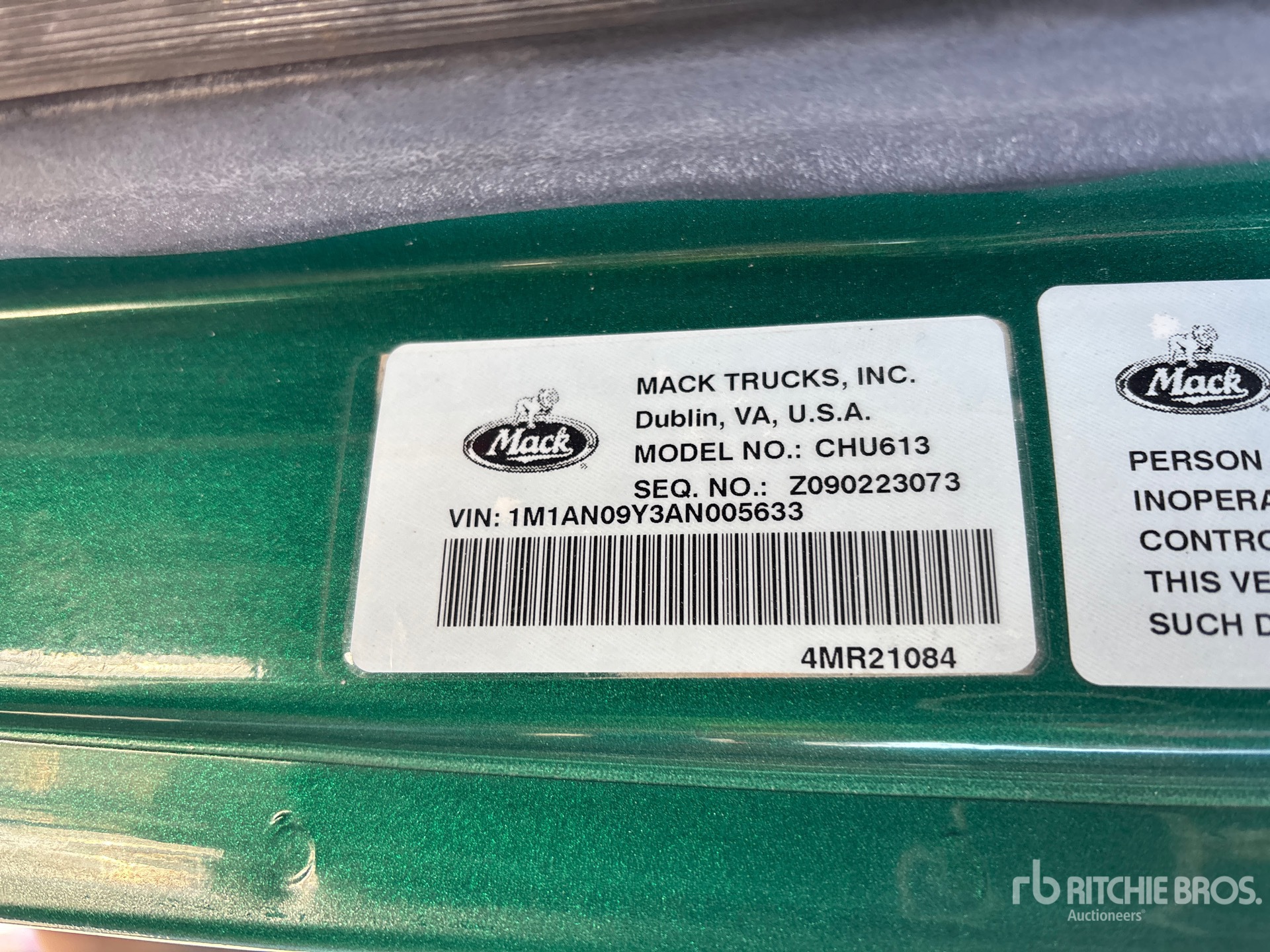 General Appearance with Numero seriale/numero d’identificazione del veicolo (VIN)