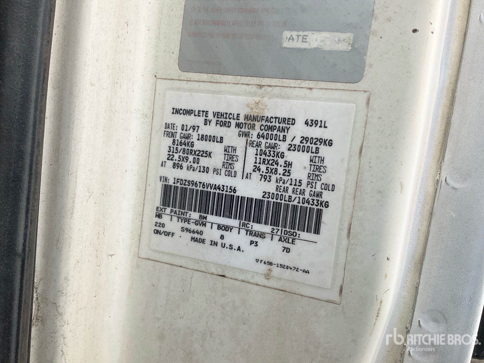 General Appearance with Serial Number / VIN